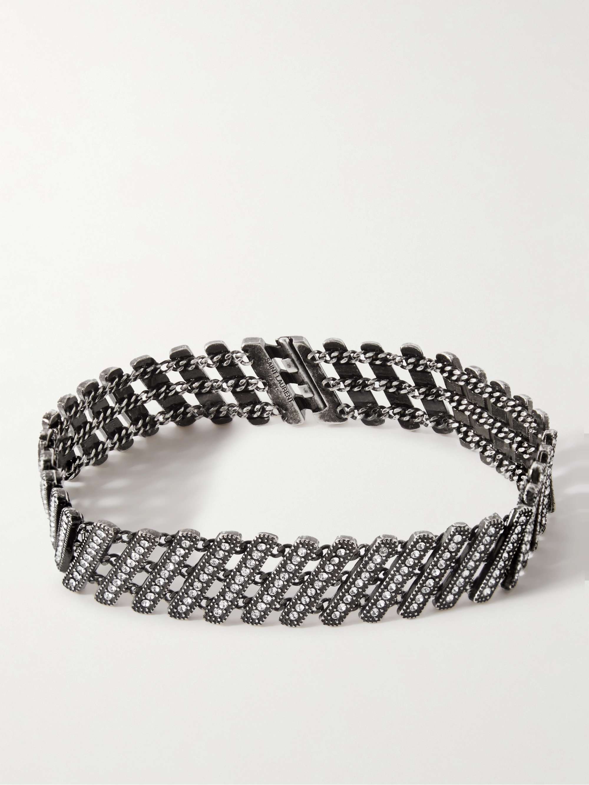 Silver Silver-Tone Crystal Bracelet | SAINT LAURENT | MR PORTER