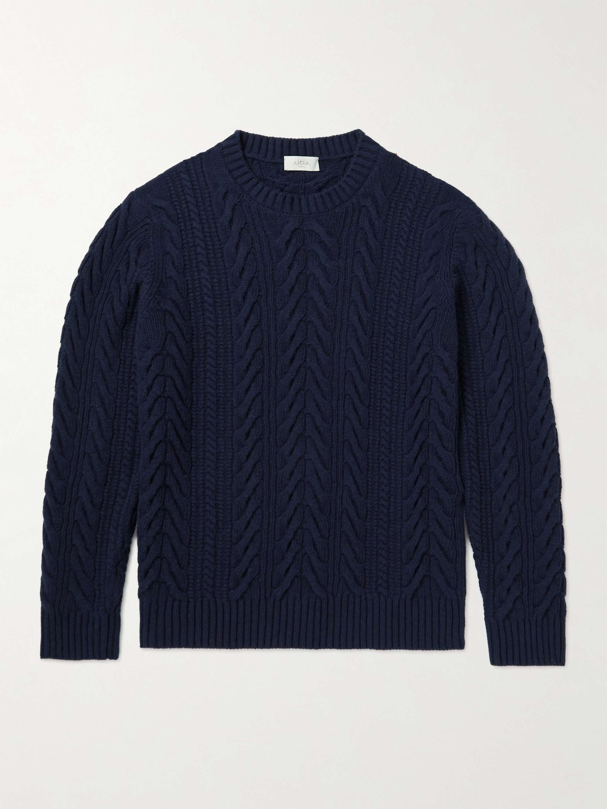 ALTEA Cable-Knit Virgin Wool and Cashmere-Blend Sweater for Men | MR PORTER