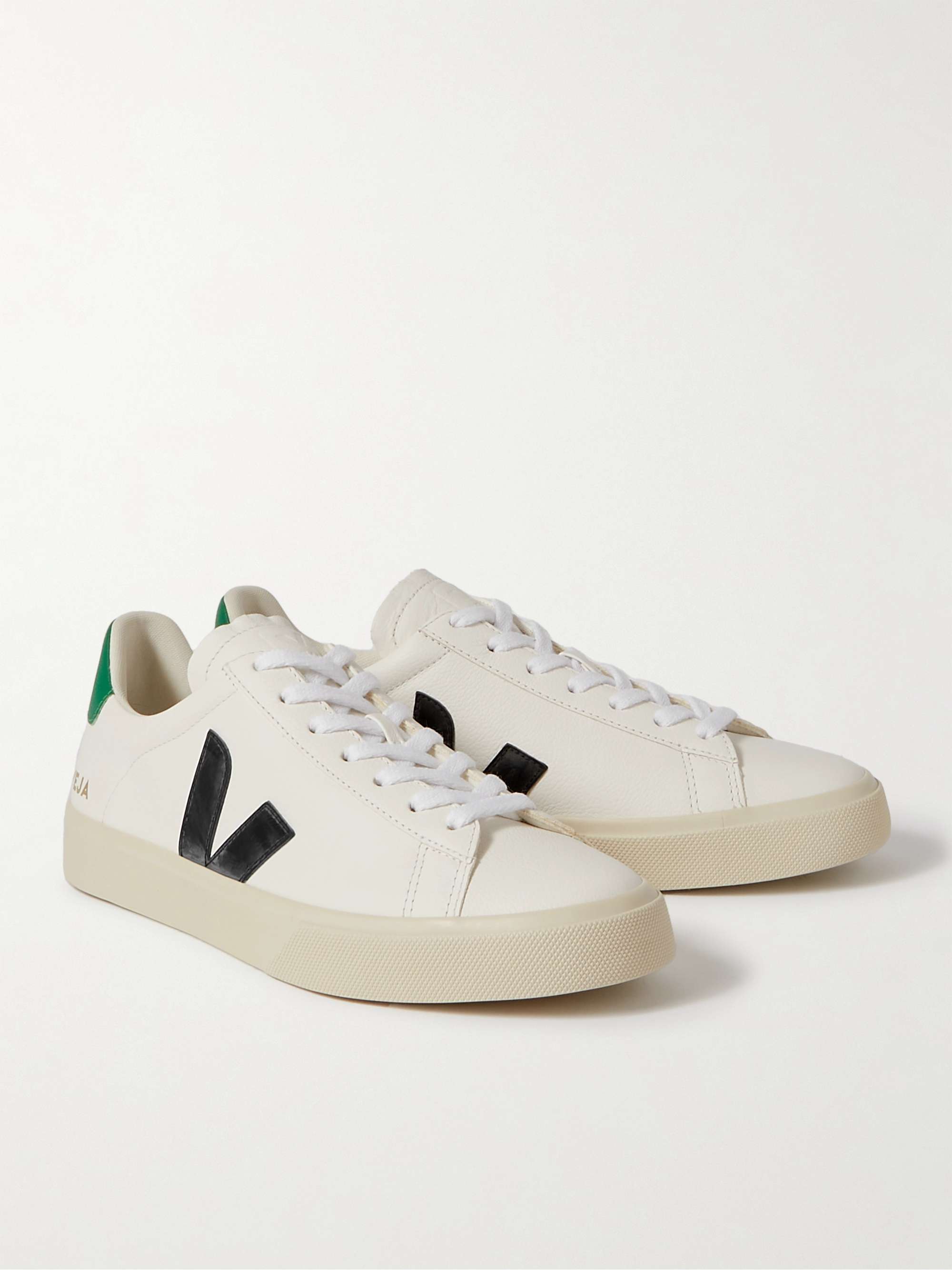 VEJA Campo Rubber-Trimmed Leather Sneakers | MR PORTER
