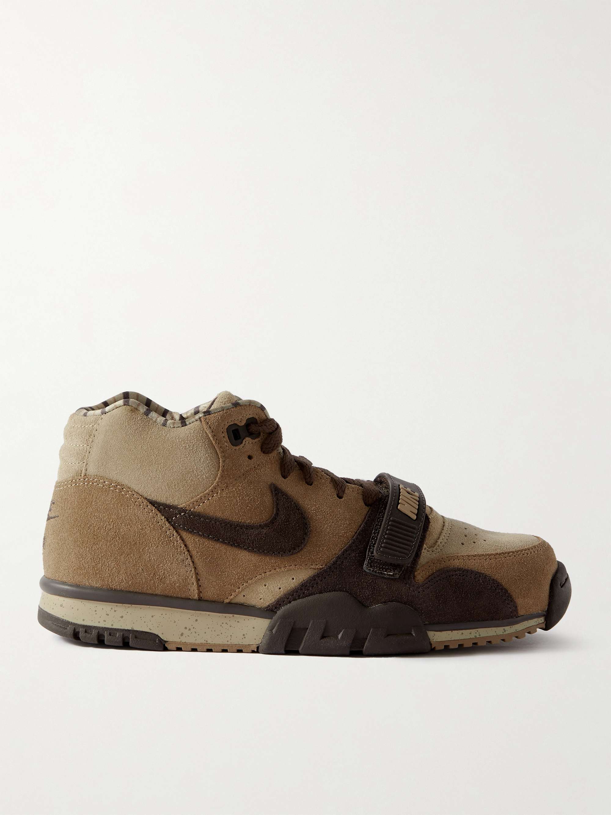 NIKE Air Trainer 1 Leather-Trimmed Suede Sneakers | MR PORTER