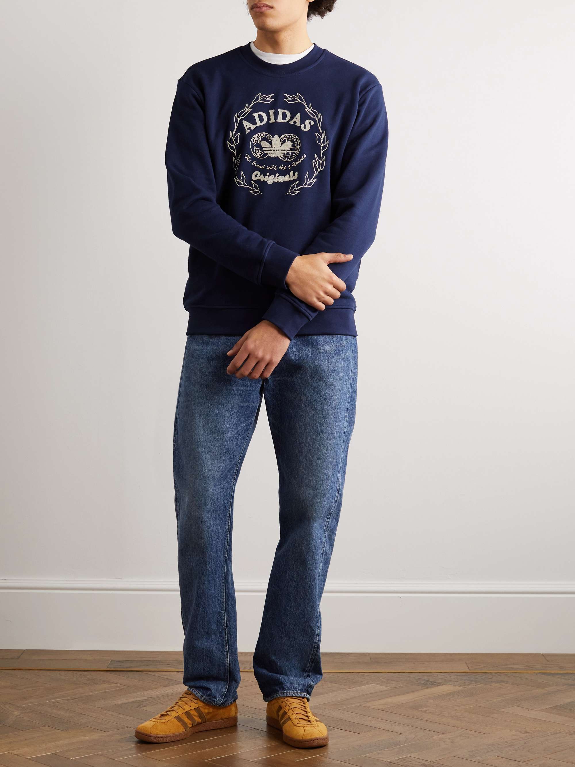 ADIDAS ORIGINALS Logo-Embroidered Cotton-Jersey Sweatshirt | MR PORTER