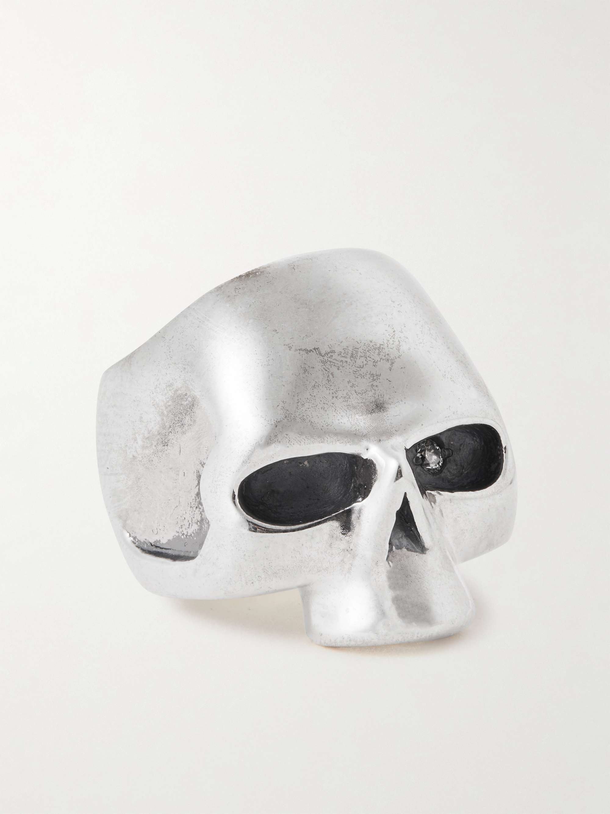 JAM HOMEMADE Revolution Skull Silver Diamond Ring for Men | MR PORTER