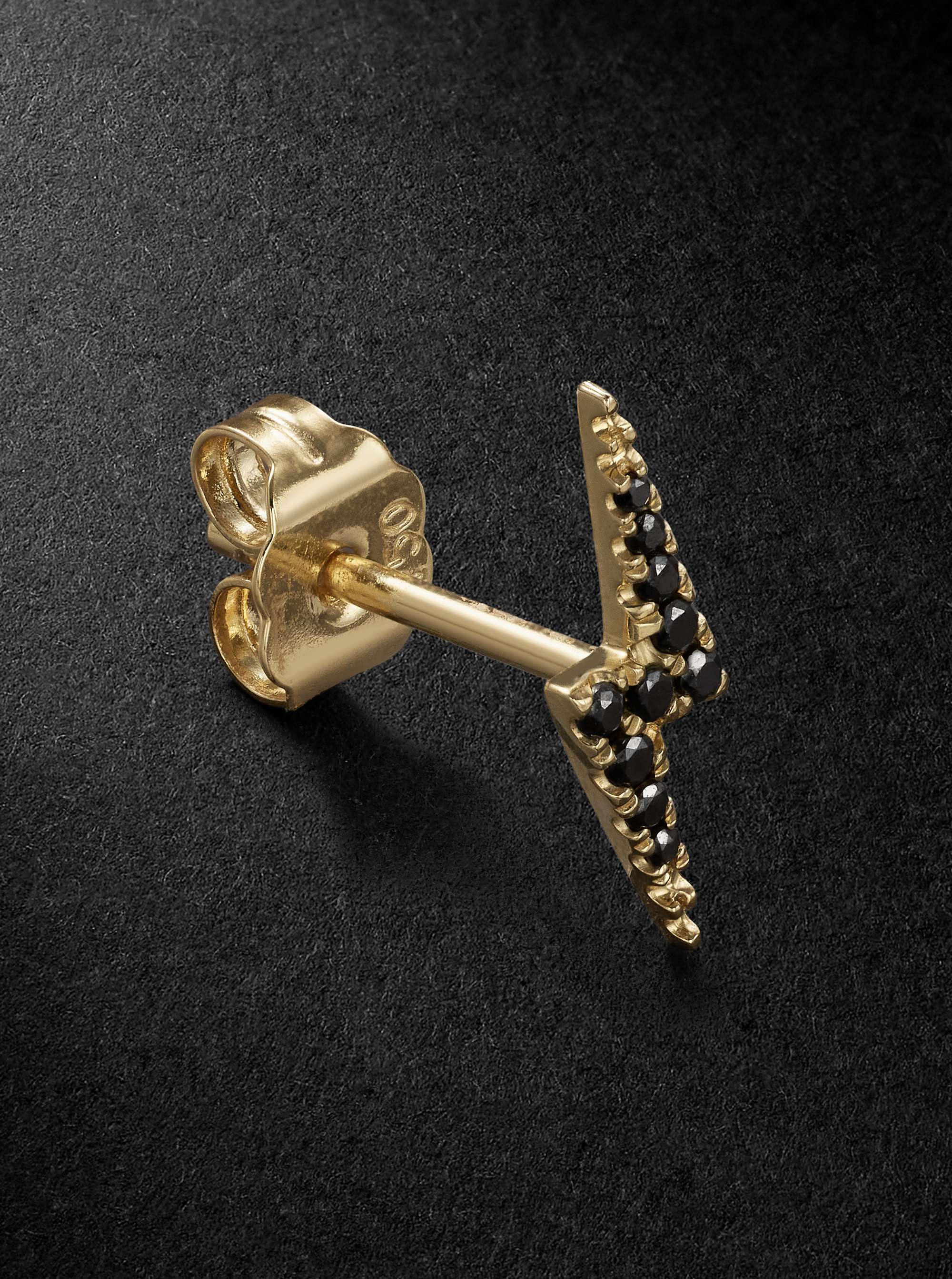 MARIA TASH Lightning Bolt 11mm Gold Diamond Single Earring for Men | MR  PORTER