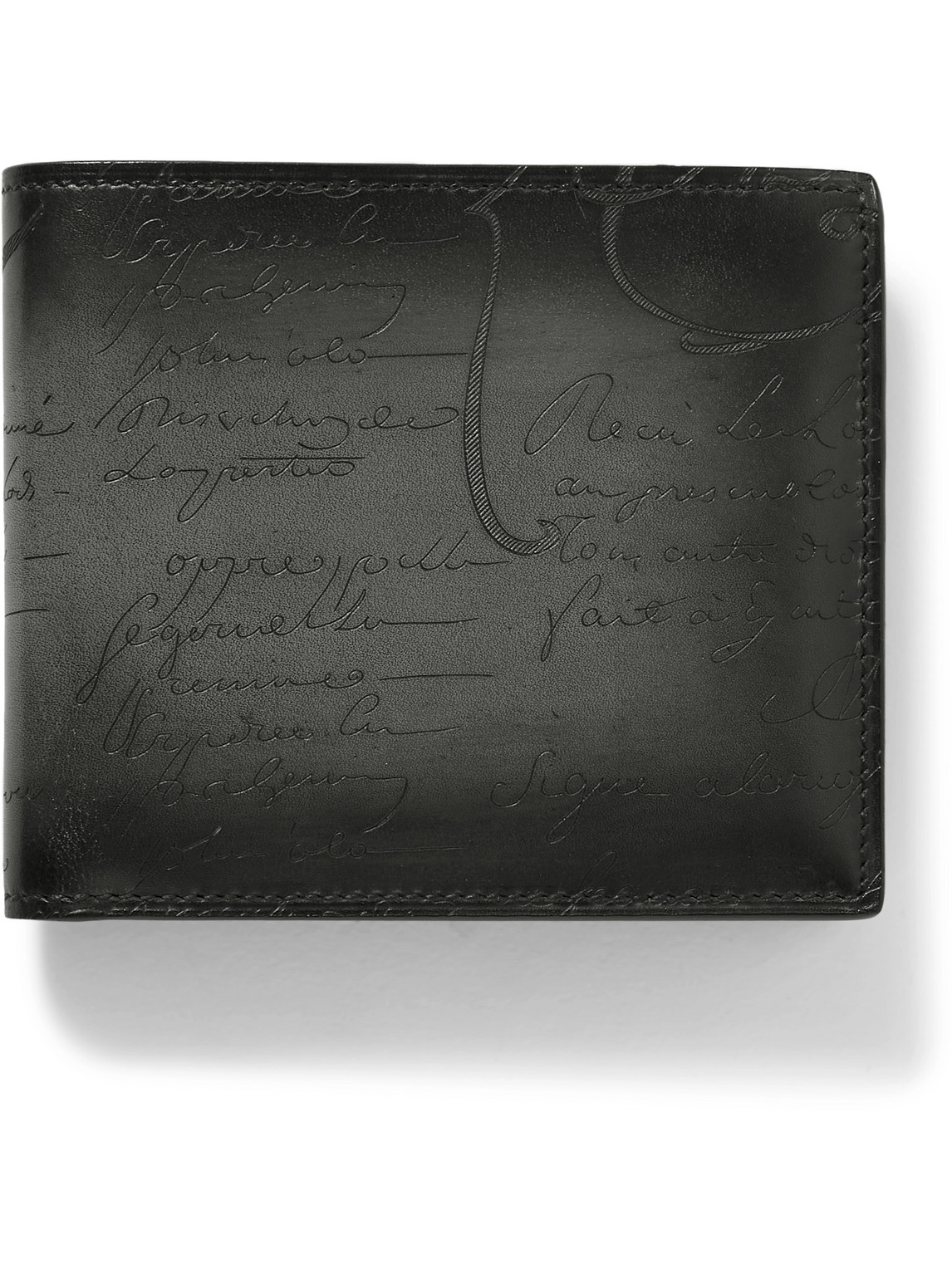 Berluti Scritto Venezia Leather Billfold Wallet In Black