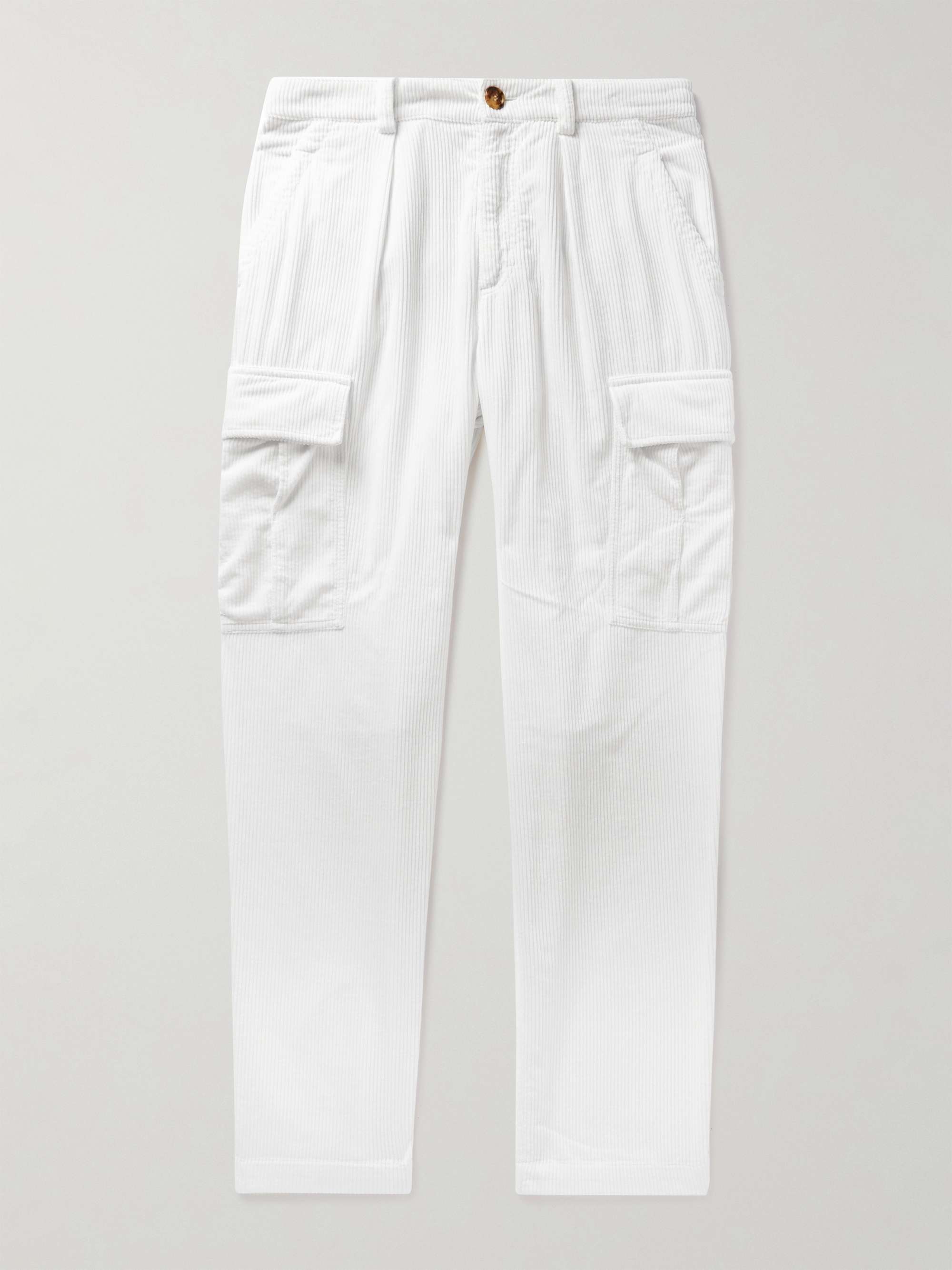 BRUNELLO CUCINELLI Straight-Leg Cotton-Corduroy Cargo Trousers for Men