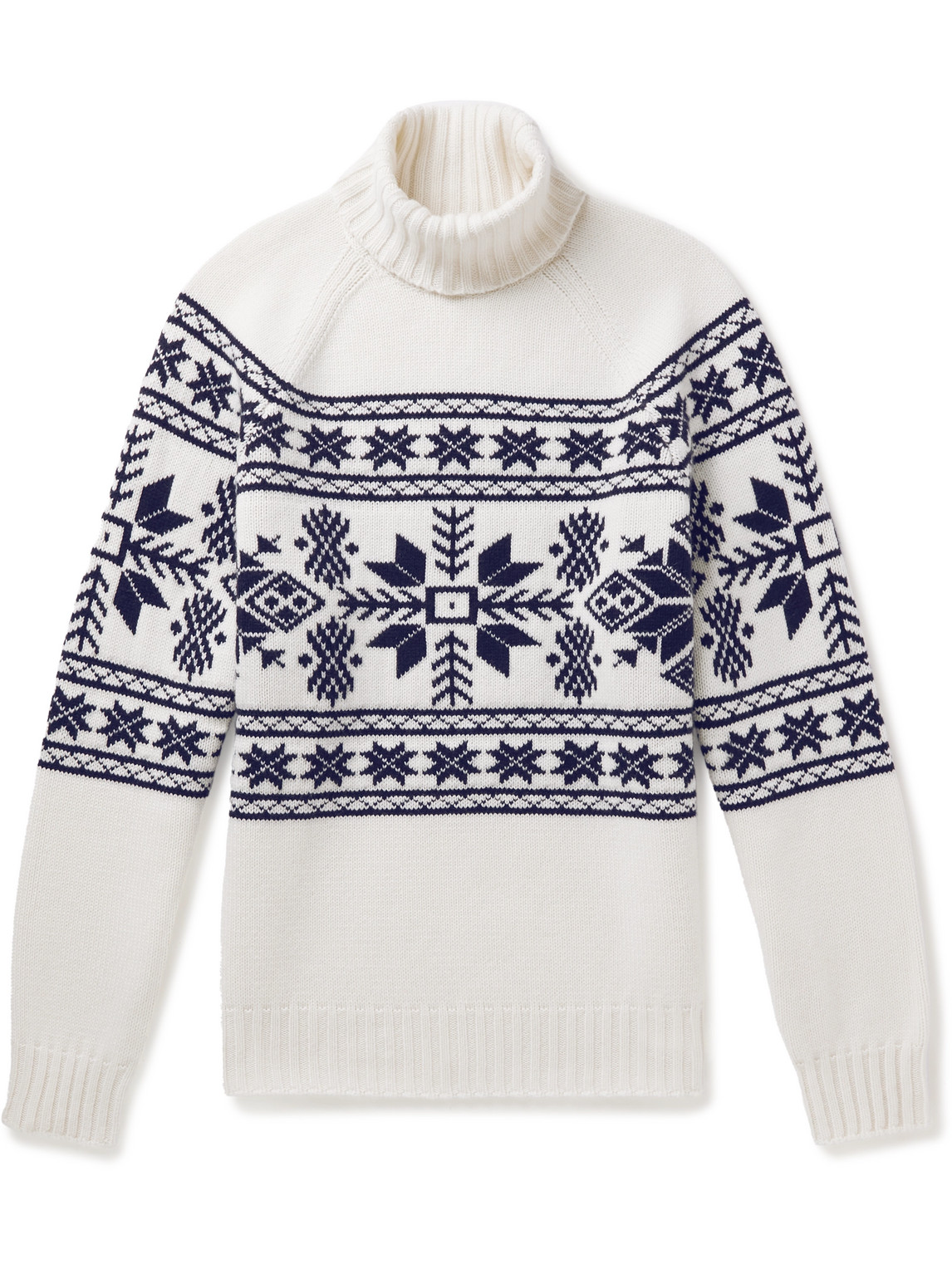 Intarsia Cashmere Rollneck Sweater