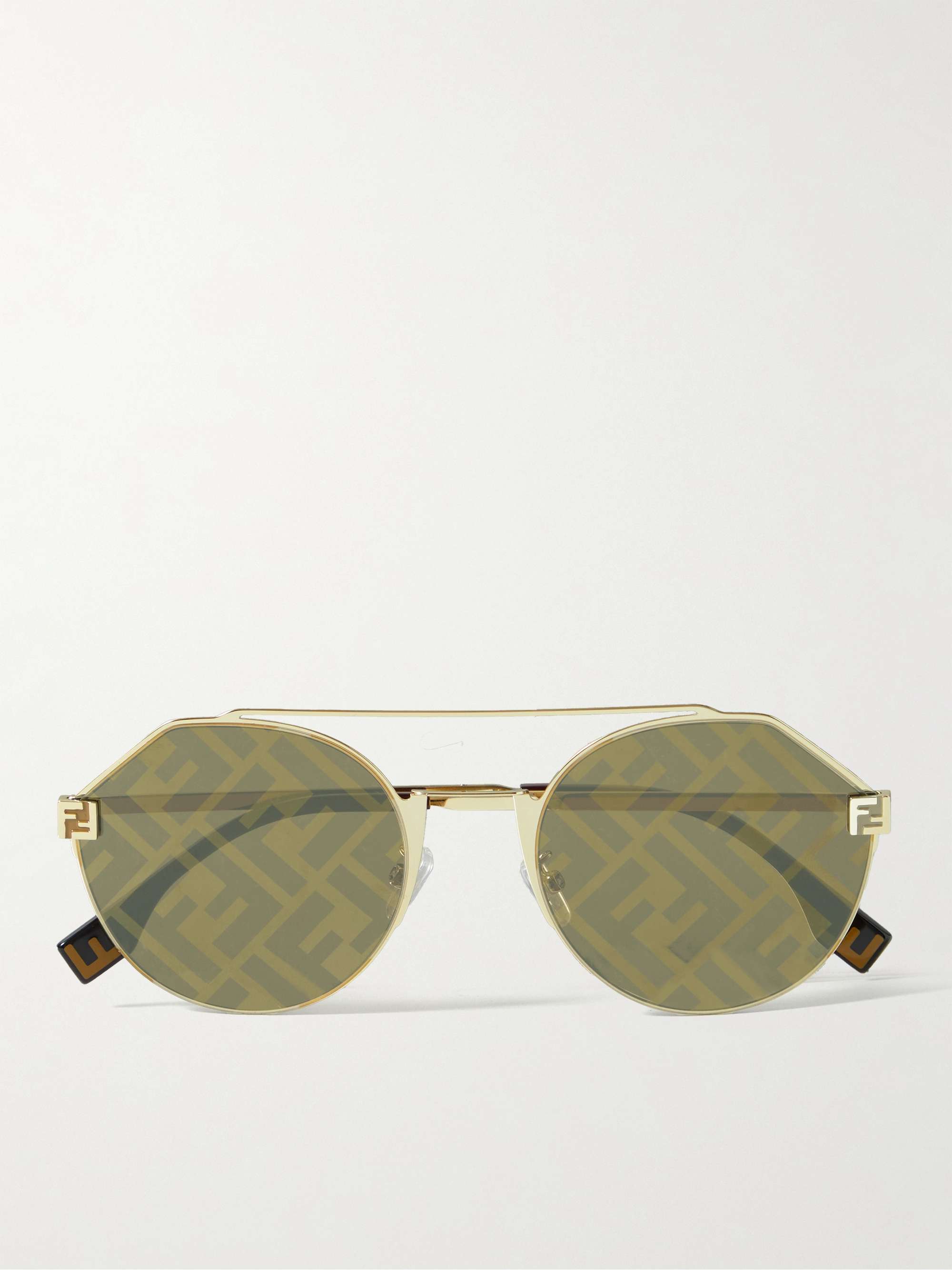 Sky Round-Frame Gold-Tone Sunglasses