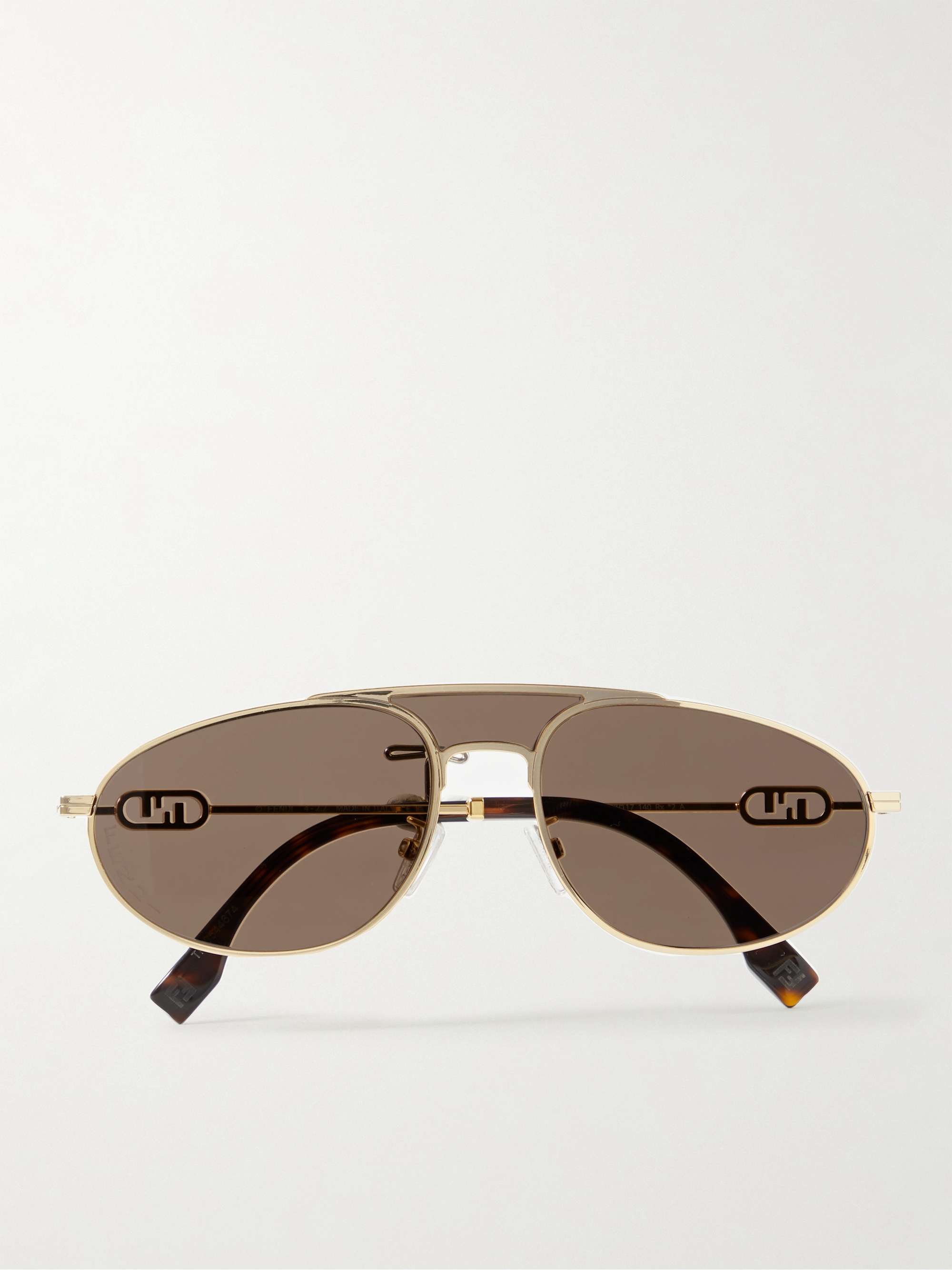 ذهبي نظارات شمسية بأسلوب أفياتور Quai d'Orsay من معدن مطلي باللون الذهبي |  AHLEM | MR PORTER