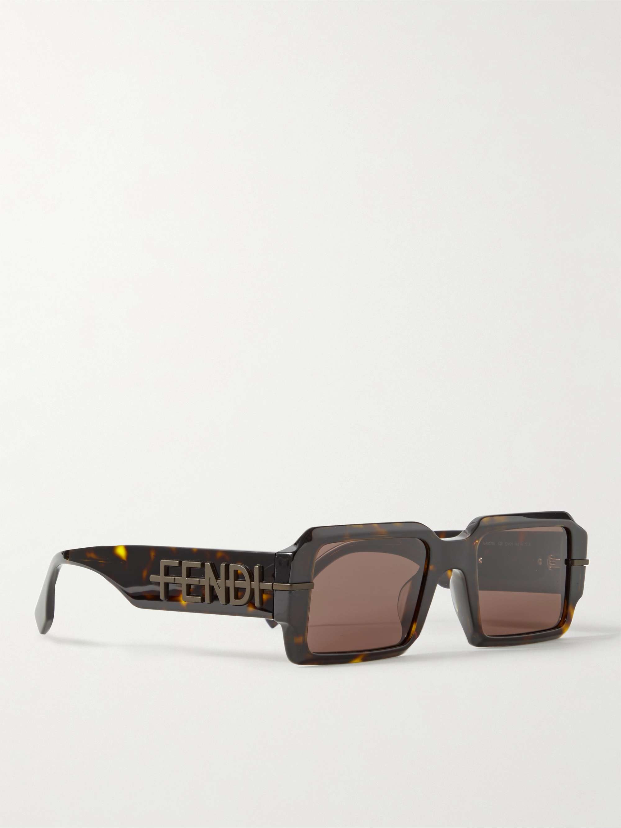 Sonnenbrille mit eckigem Rahmen aus Azetat in Schildpattoptik von FENDI für  Herren | MR PORTER