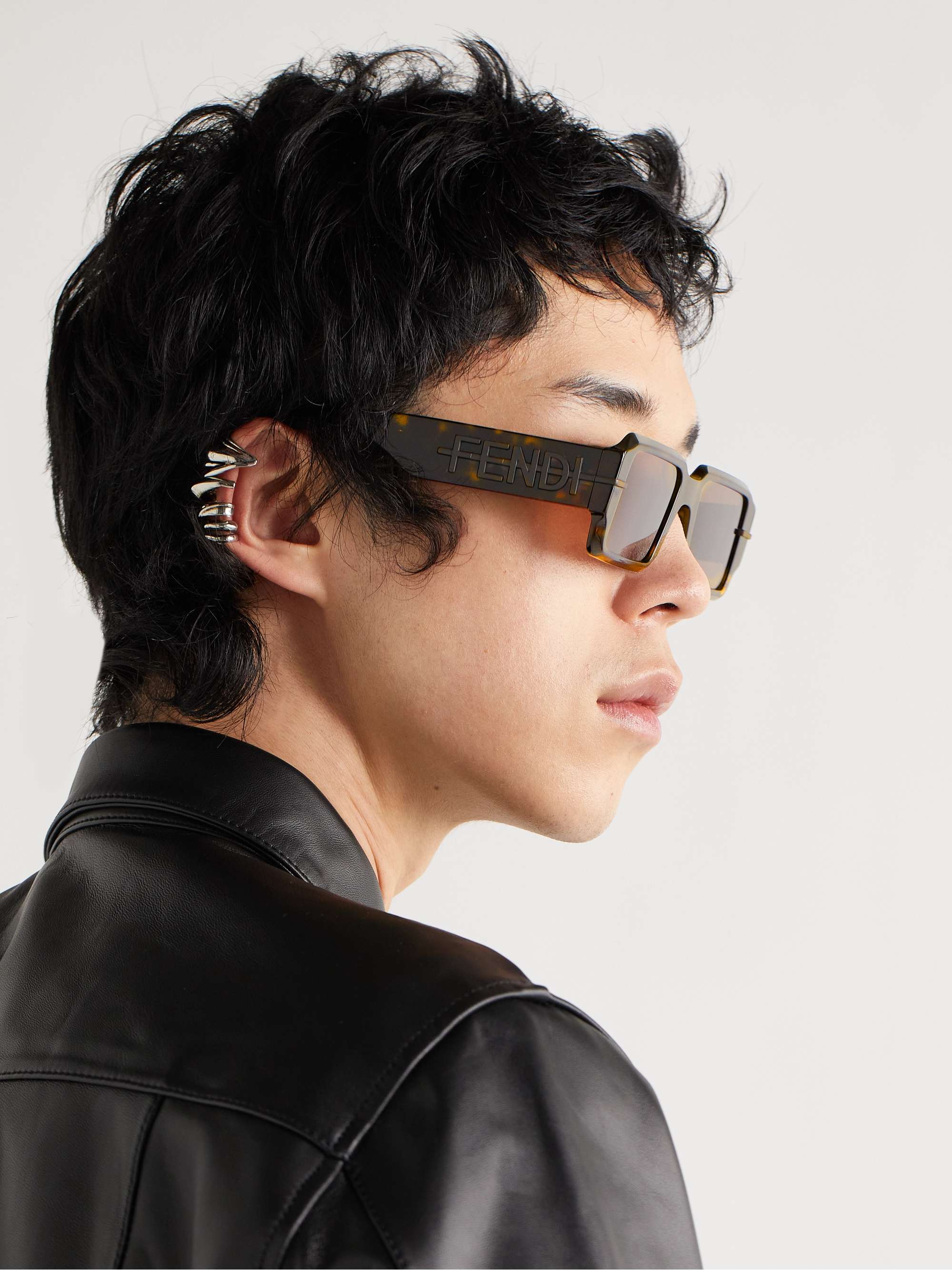 FENDI Square-Frame Tortoiseshell Acetate Sunglasses for Men | MR PORTER