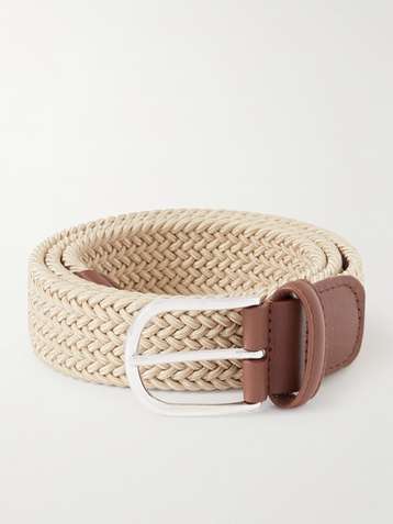 Tolredo Leather WOVEN BRAID Belts for Men- Pecan
