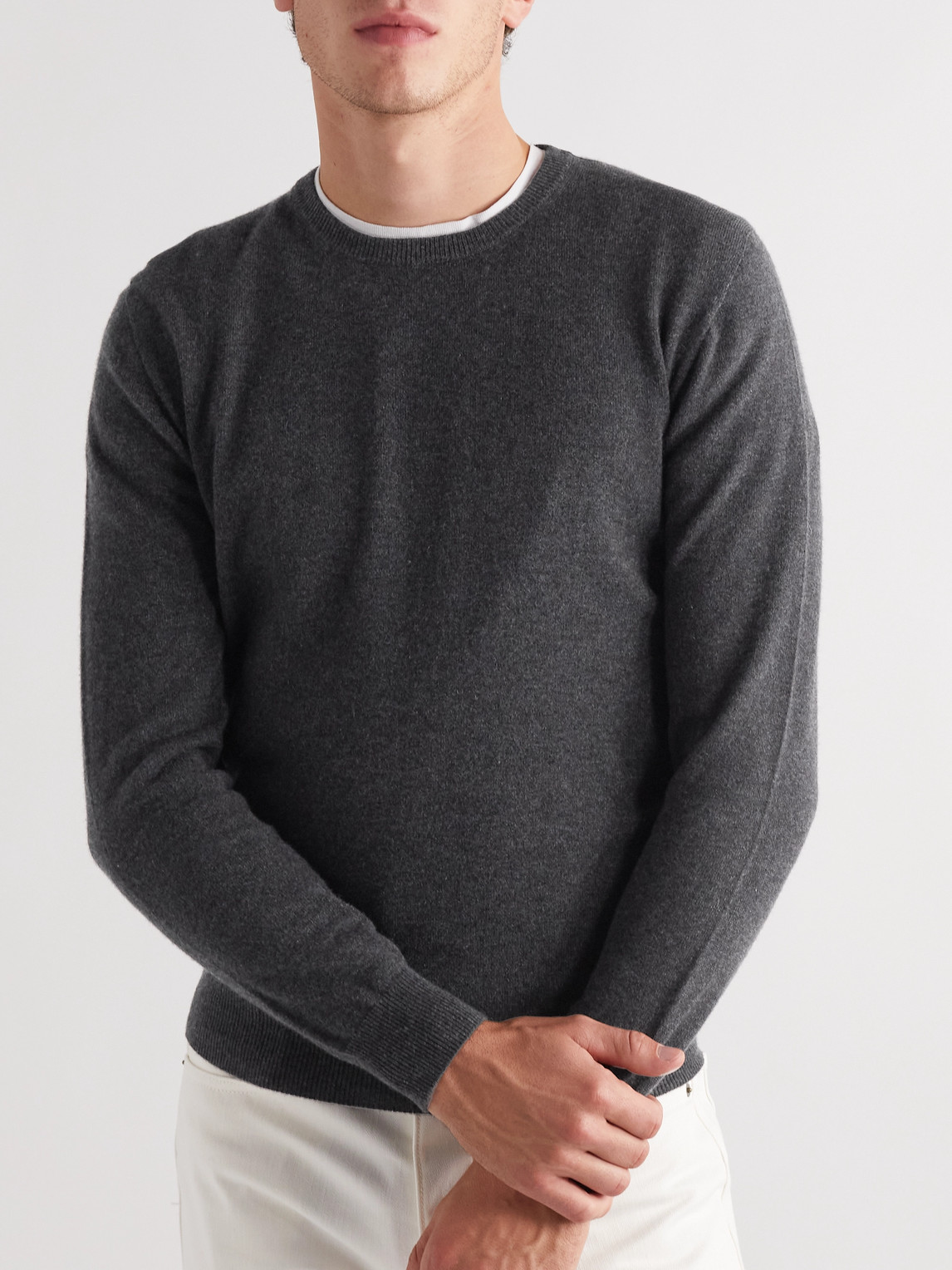 Shop Saman Amel Cashmere Sweater In Gray