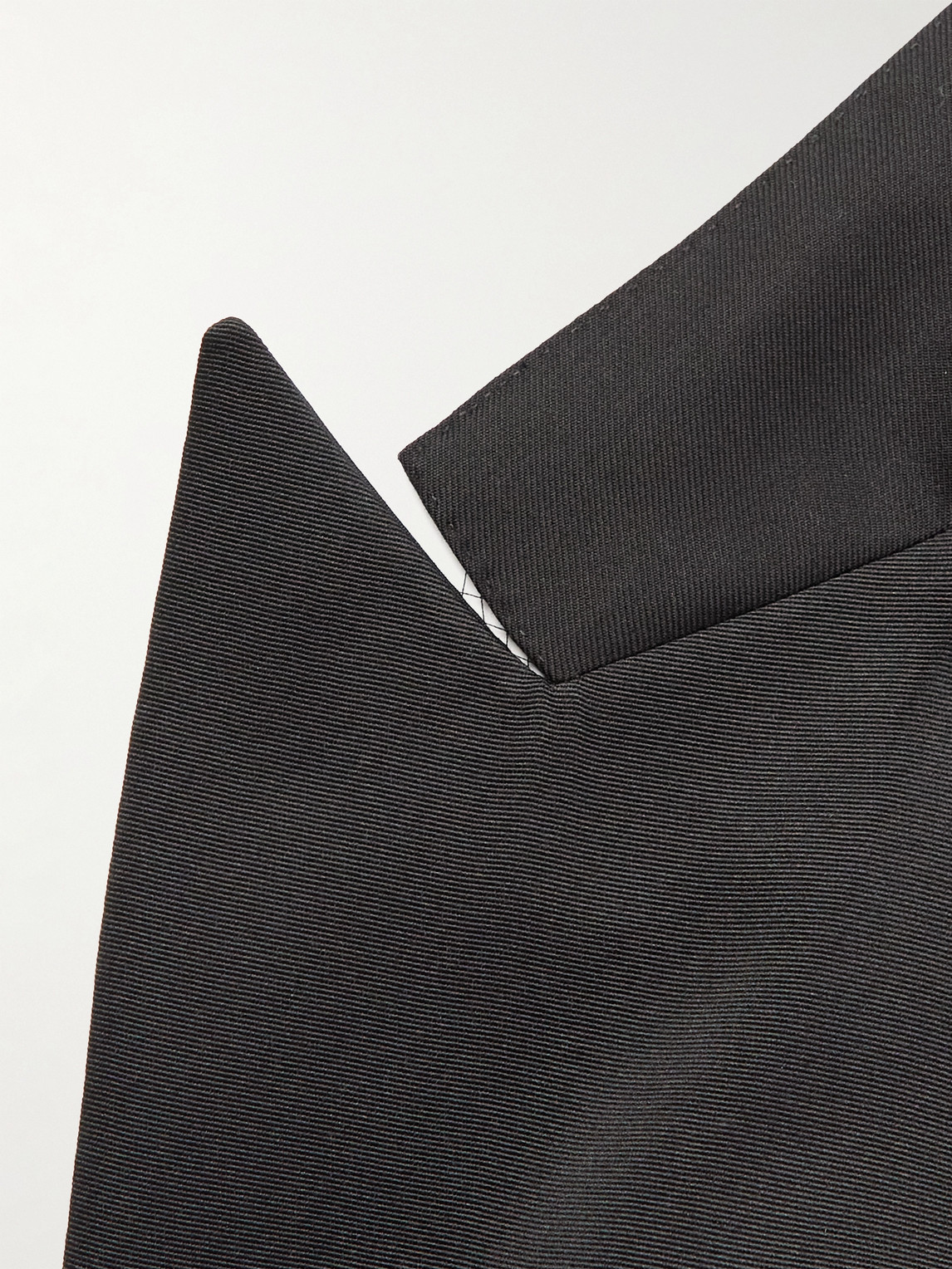 Shop Saman Amel Wool And Mohair-blend Twill Tuxedo Jacket In Black