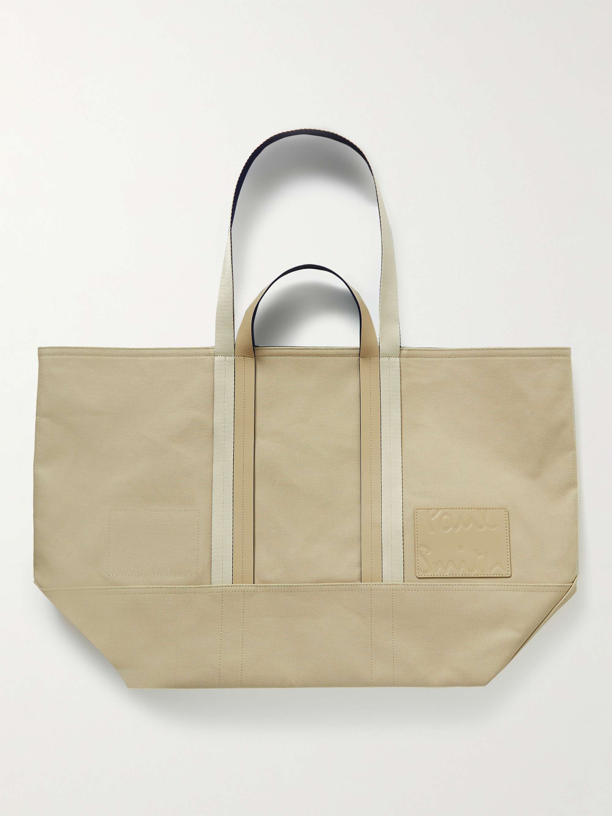 PAUL SMITH Reversible Leather-Trimmed Cotton-Canvas Tote Bag | MR PORTER