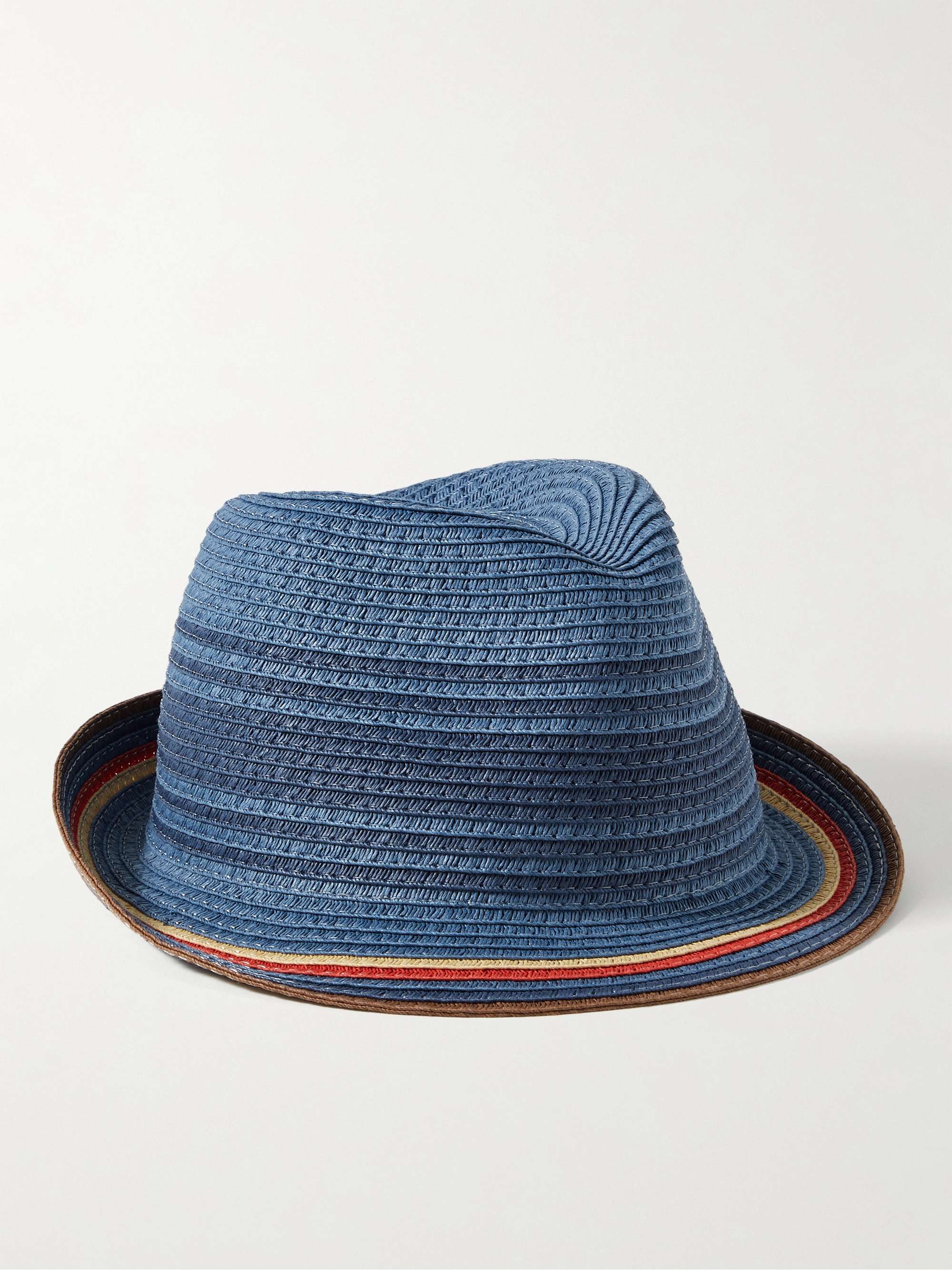PAUL SMITH Striped Braided Straw Trilby Hat for Men | MR PORTER