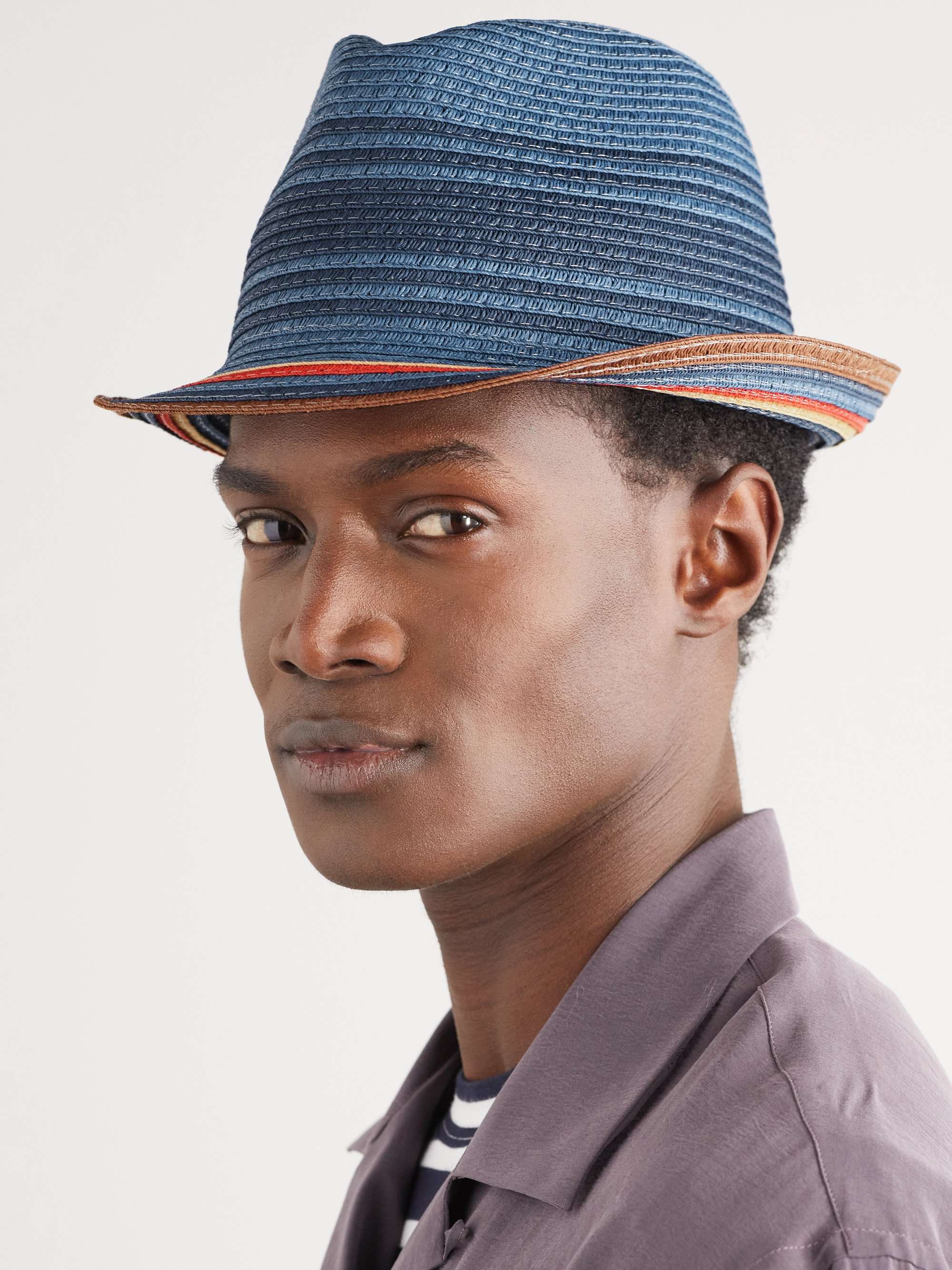 PAUL SMITH Striped Braided Straw Trilby Hat for Men | MR PORTER