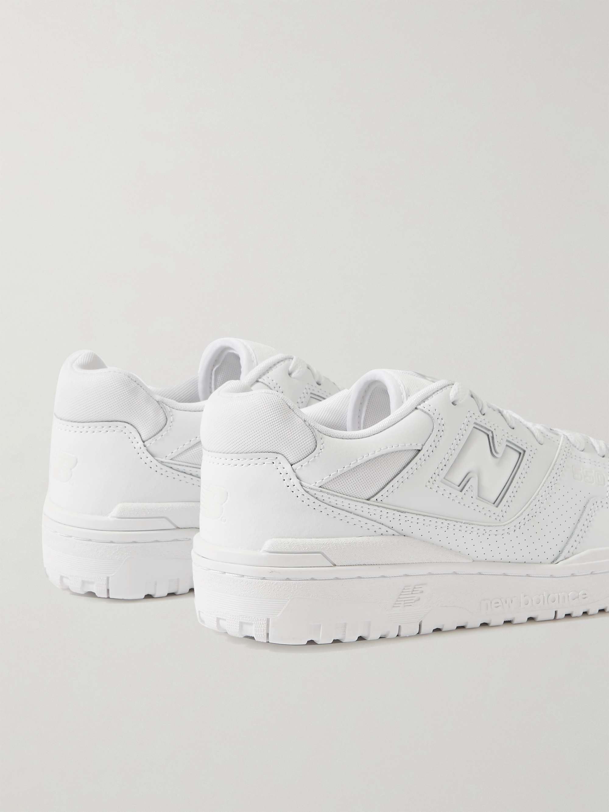 NEW BALANCE 550 Mesh-Trimmed Leather Sneakers | MR PORTER