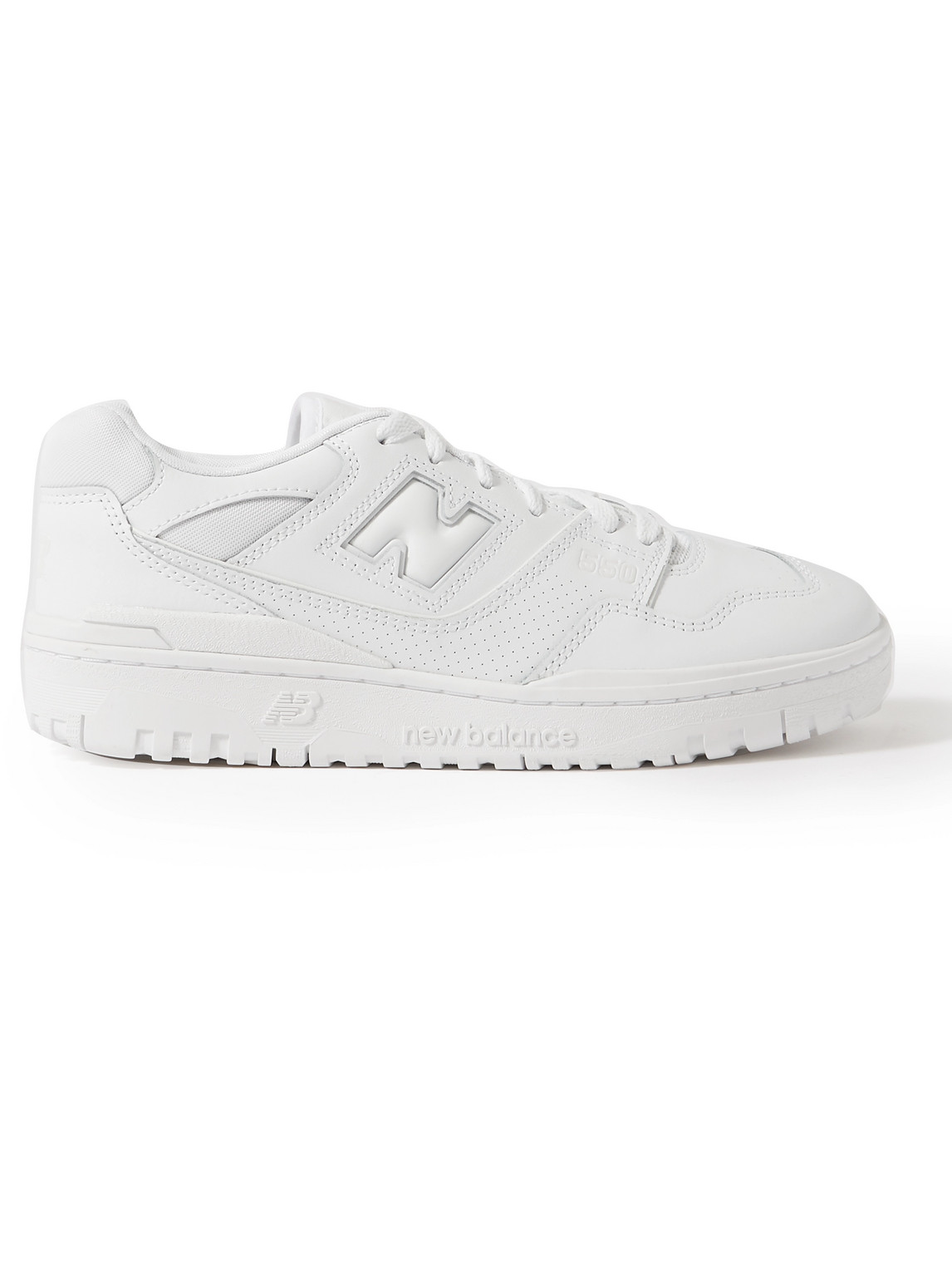 New Balance 550 Mesh-trimmed Leather Sneakers In White | ModeSens