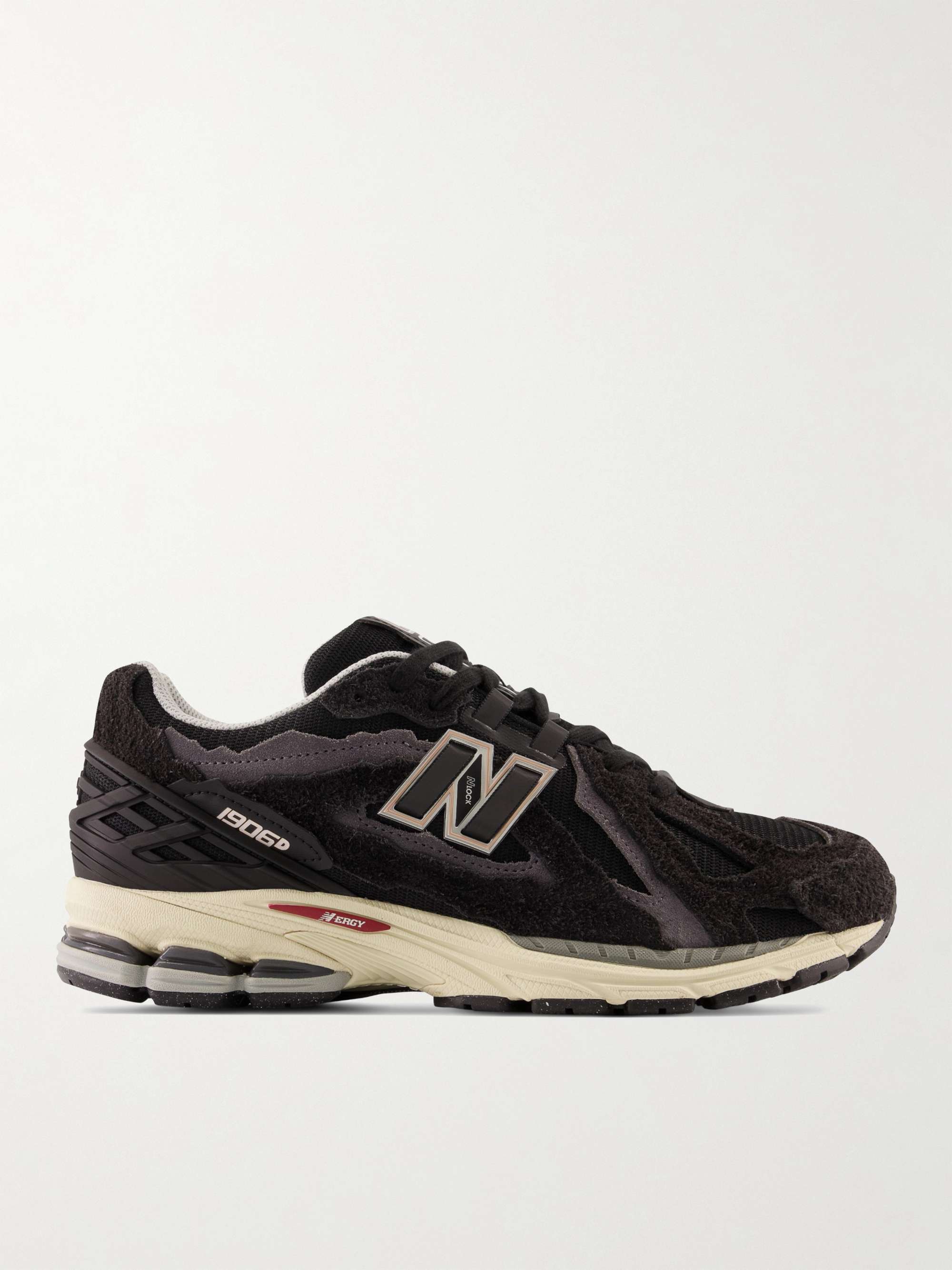 Black 1906 Protection Pack Brushed-Suede and Mesh Sneakers | NEW BALANCE |  MR PORTER