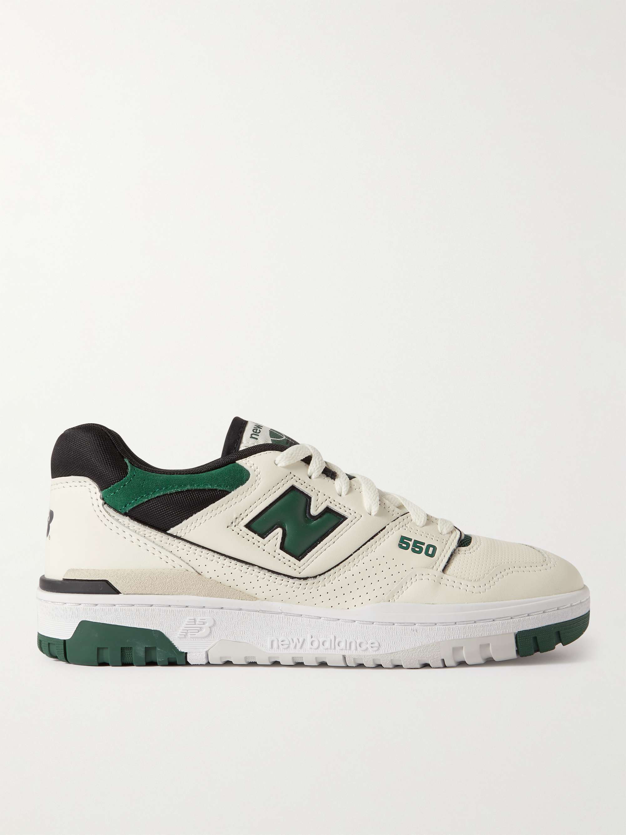 NEW BALANCE 550 Mesh and Suede-Trimmed Leather Sneakers for Men | MR PORTER