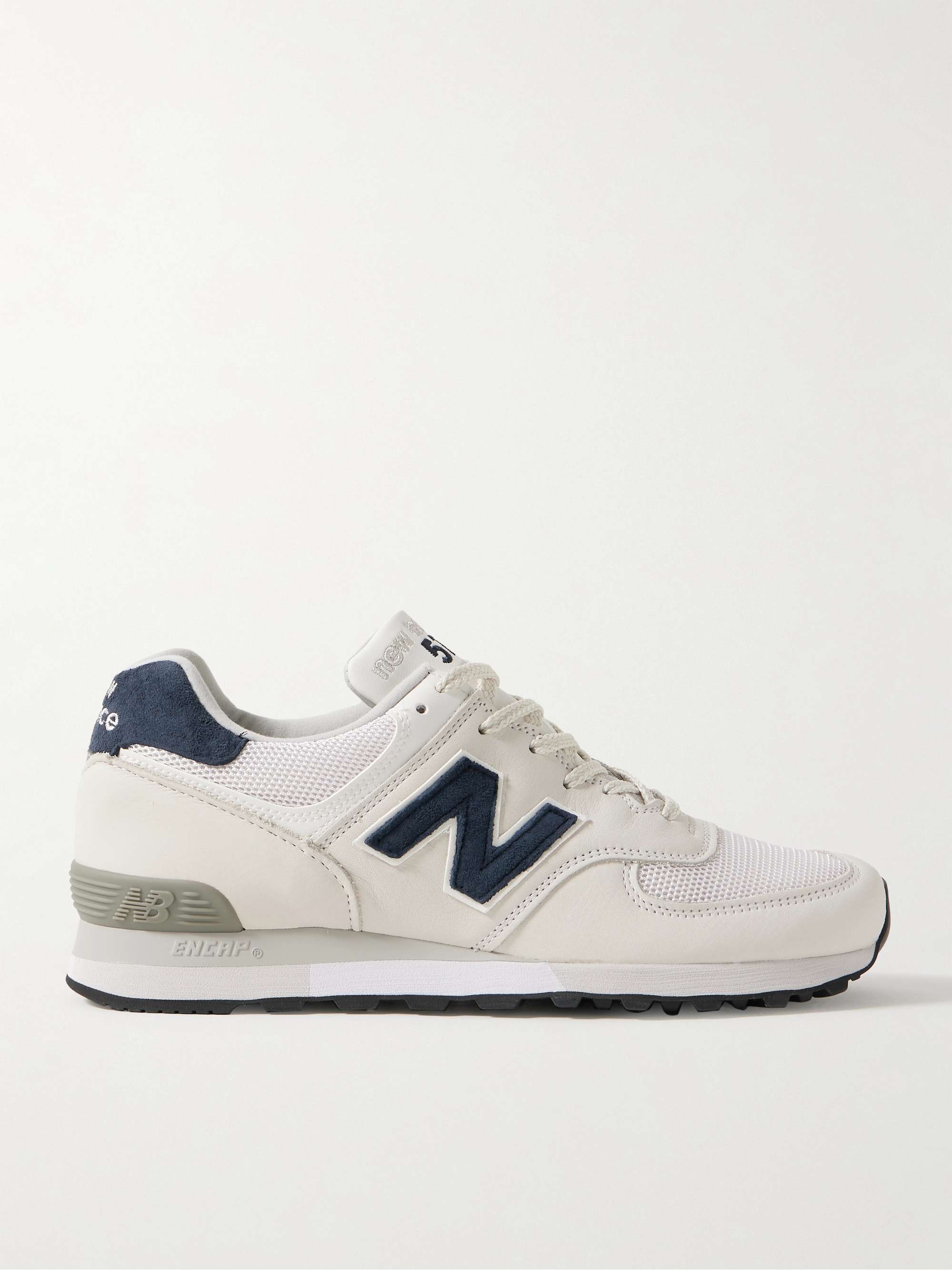 NEW BALANCE 576 Suede-Trimmed Leather and Mesh Sneakers for Men | MR PORTER