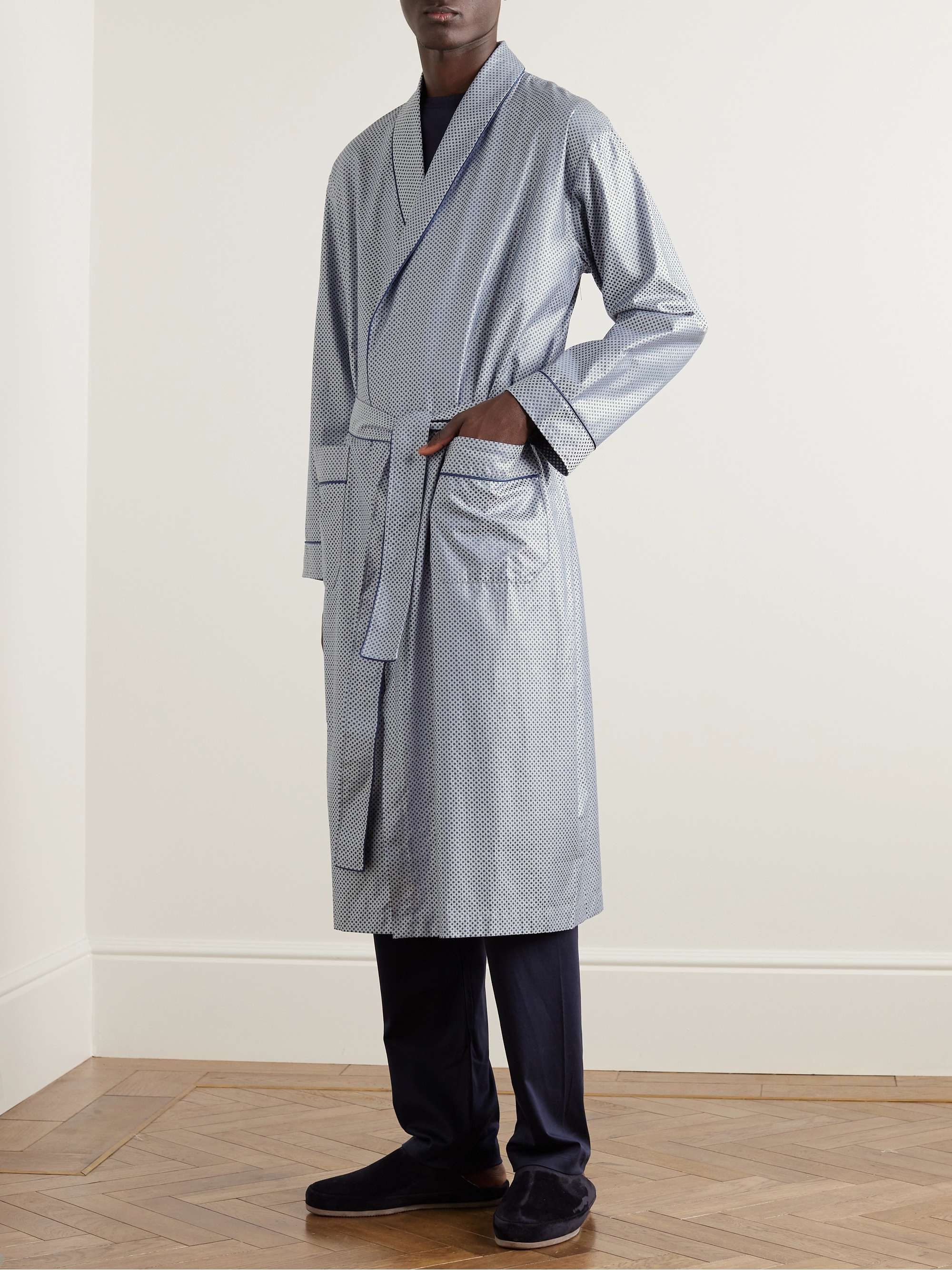 ZIMMERLI Belted Cotton-Jacquard Robe for Men | MR PORTER