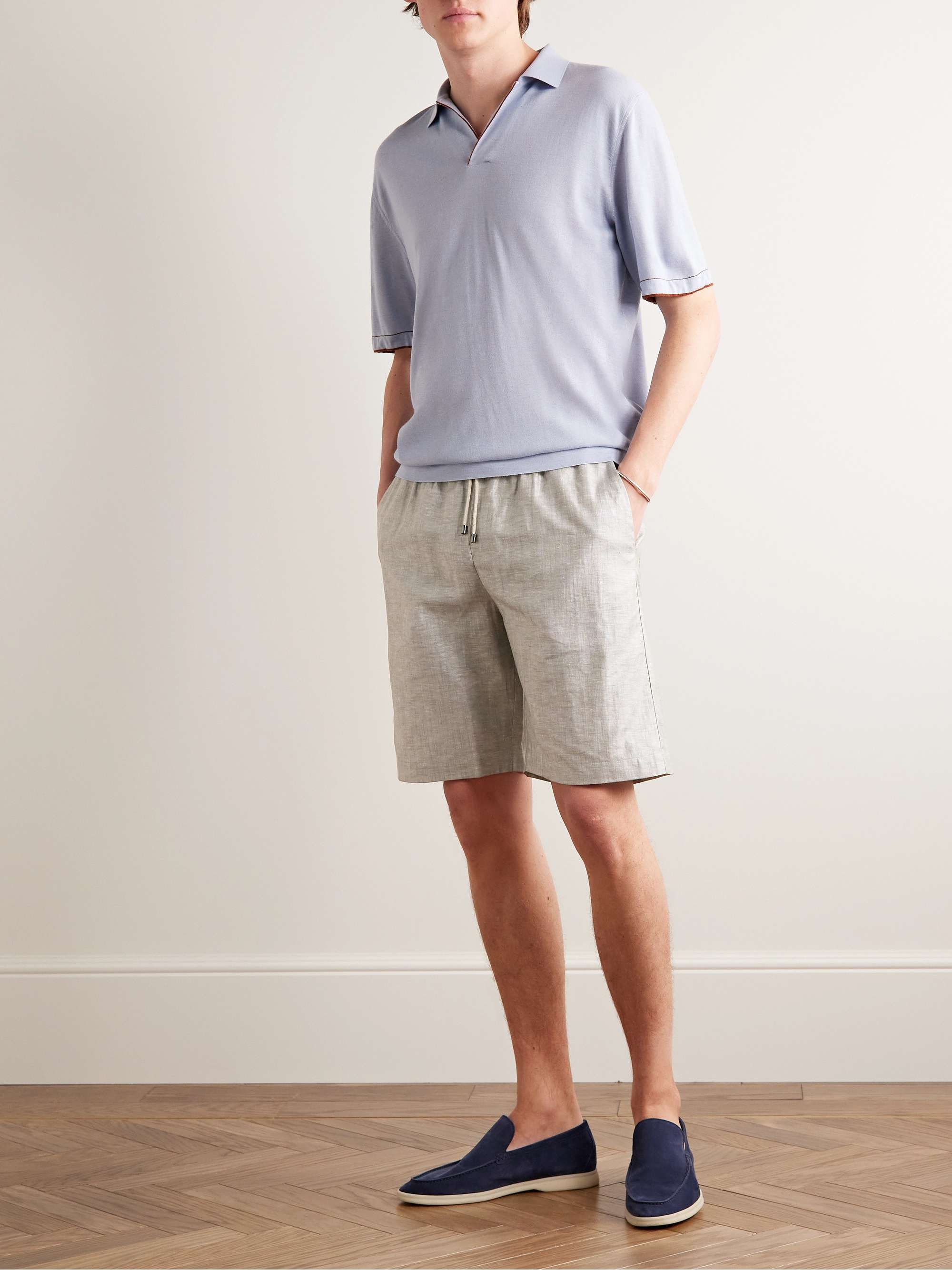 ZIMMERLI Straight-leg Linen and Cotton-Blend Drawstring Shorts for Men ...