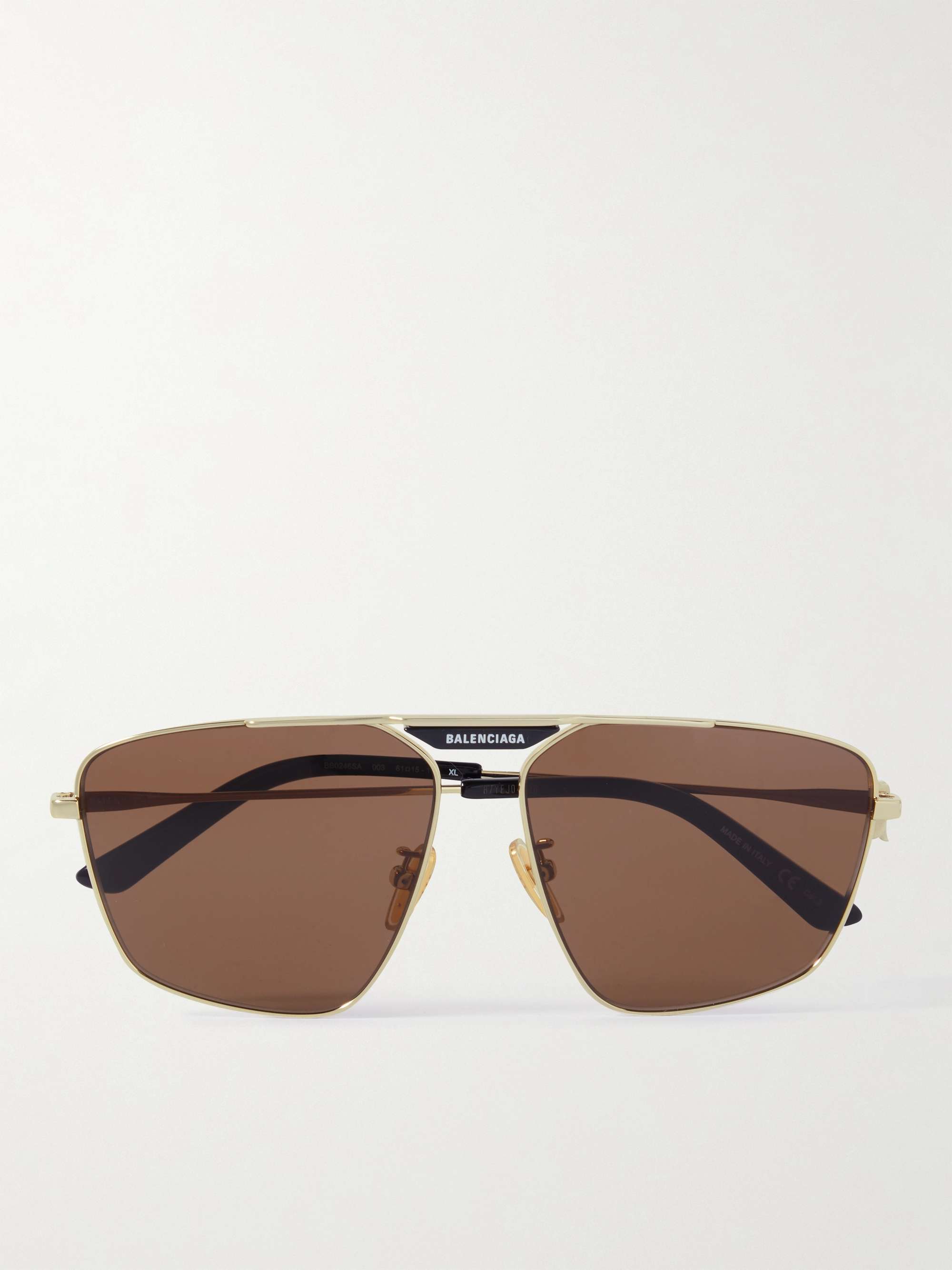 BALENCIAGA EYEWEAR Aviator-Style Gold-Tone Sunglasses | MR PORTER