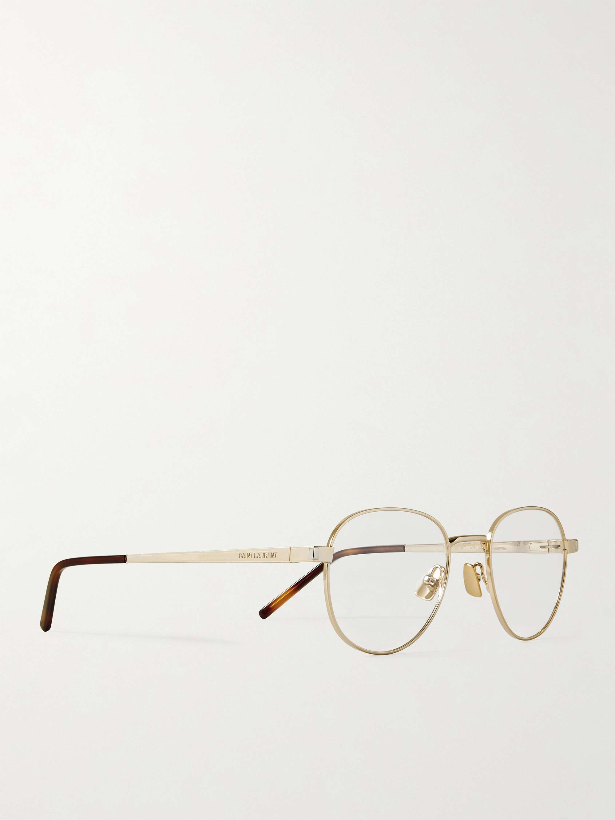 SAINT LAURENT EYEWEAR Round-Frame Gold-Tone Optical Glasses for Men | MR  PORTER