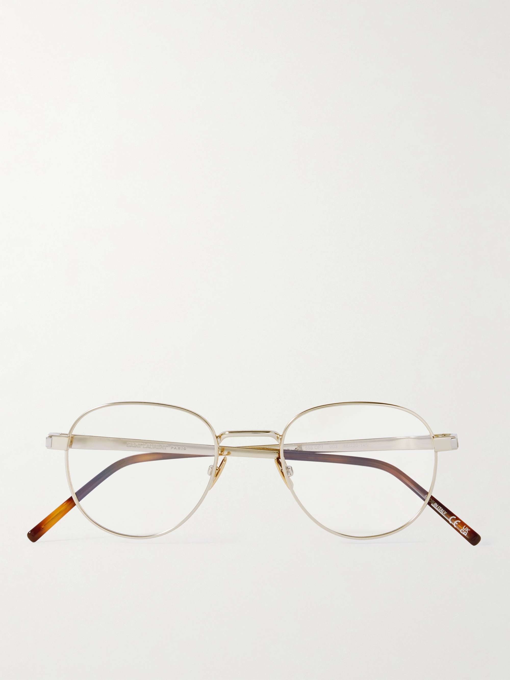 SAINT LAURENT EYEWEAR Round-Frame Gold-Tone Optical Glasses for Men | MR  PORTER