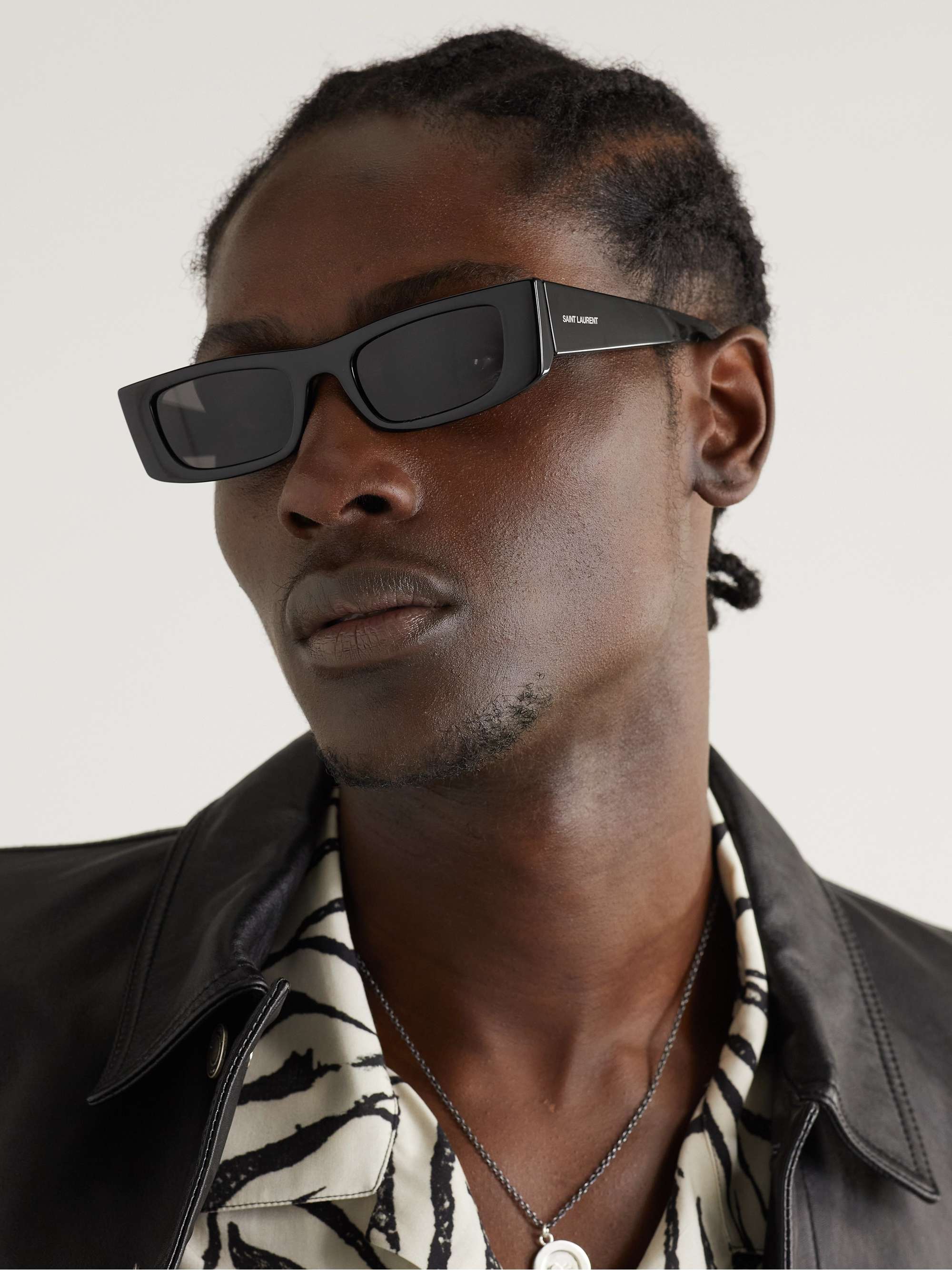 Saint Laurent New Wave square-frame Acetate Sunglasses - Men - Black Sunglasses