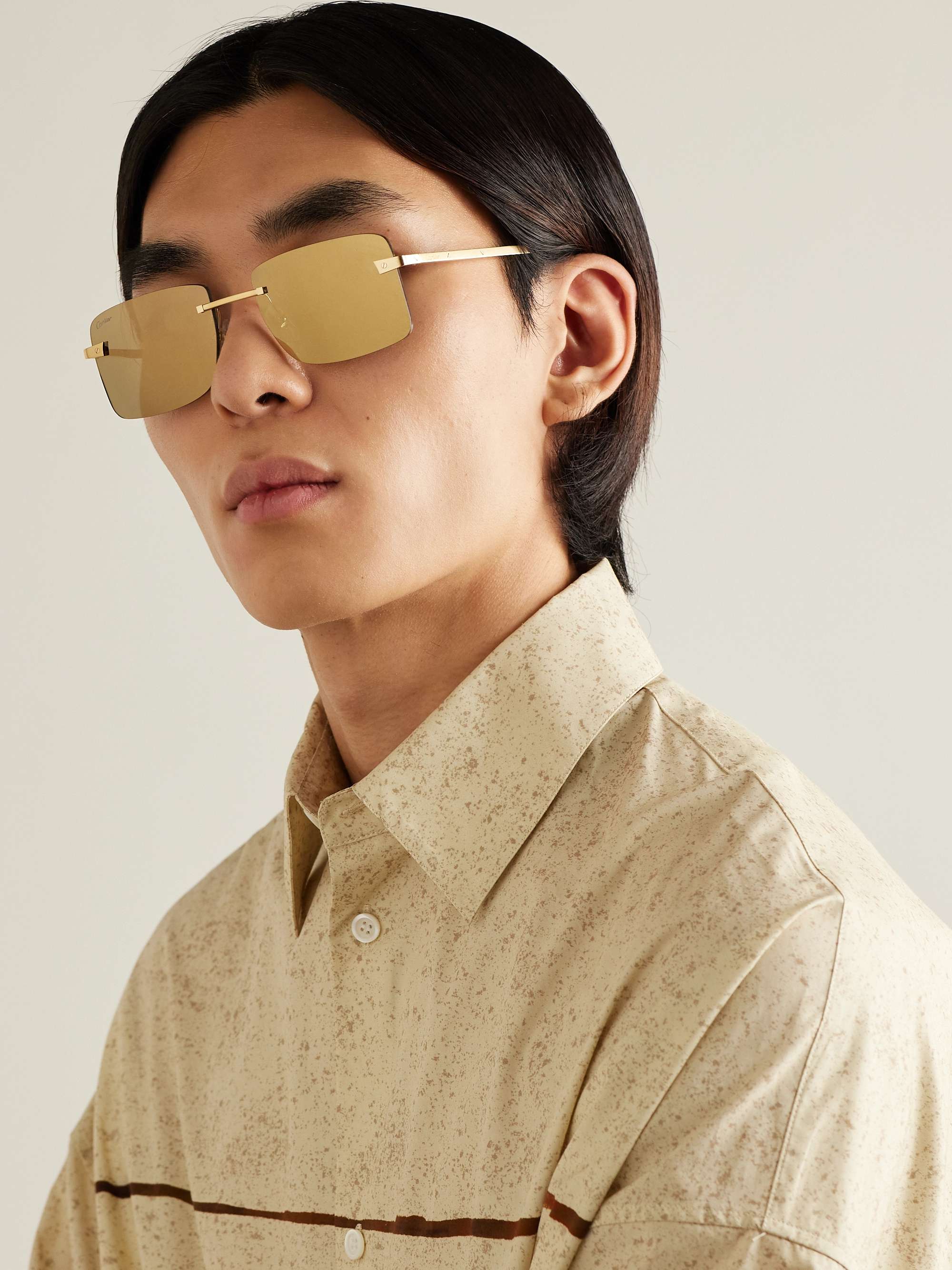 Santos rahmenlose Sonnenbrille mit goldfarbenen Details | MR PORTER