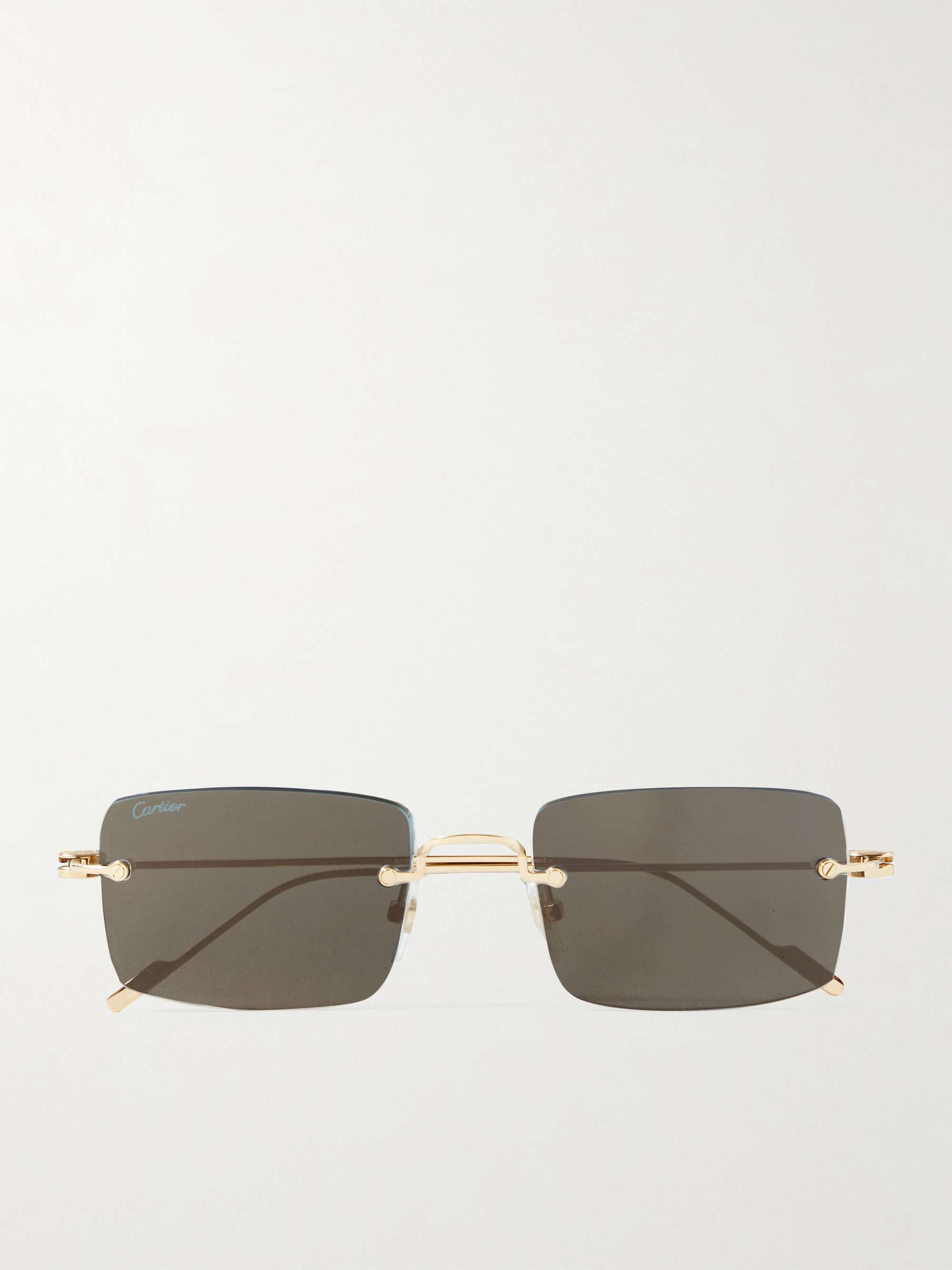 Double C Frameless Gold-Tone Sunglasses