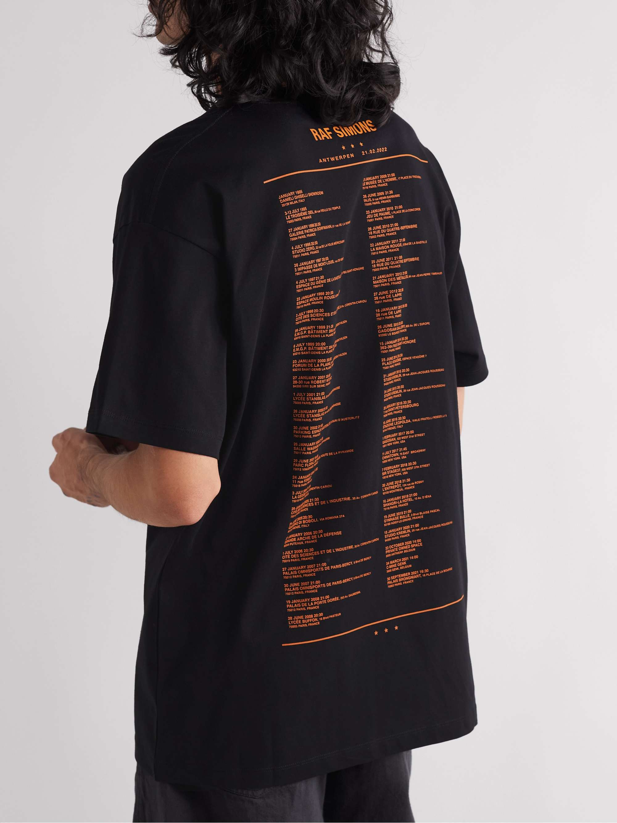 Black Printed Cotton-Jersey T-Shirt | RAF SIMONS | MR PORTER