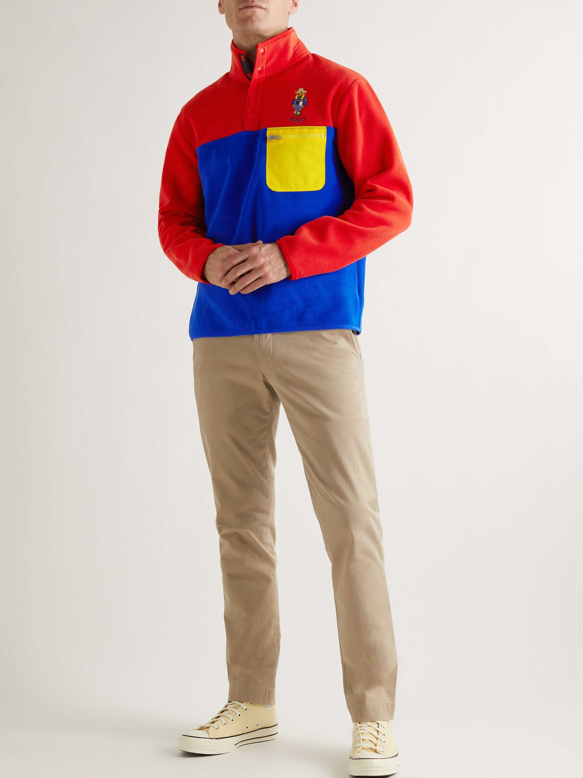POLO RALPH LAUREN Colour-Block Shell-Trimmed Half-Zip Sweatshirt | MR PORTER