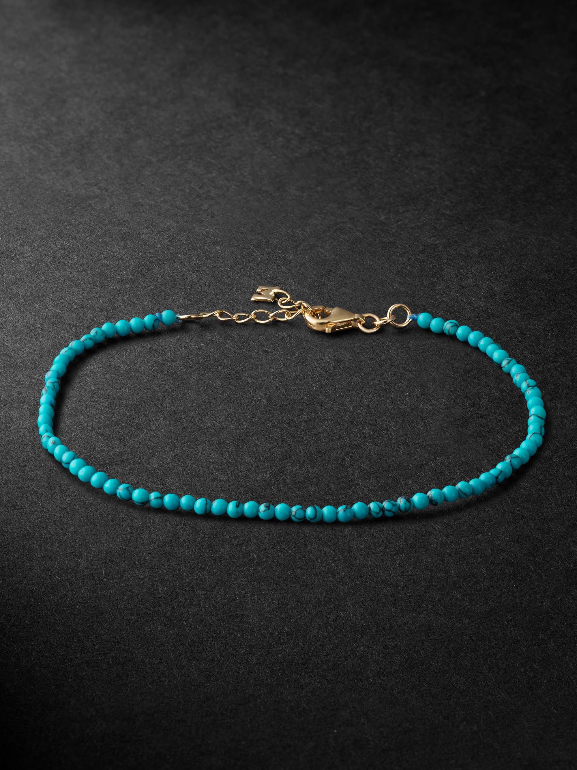 MATEO Gold Turquoise Beaded Bracelet for Men | MR PORTER
