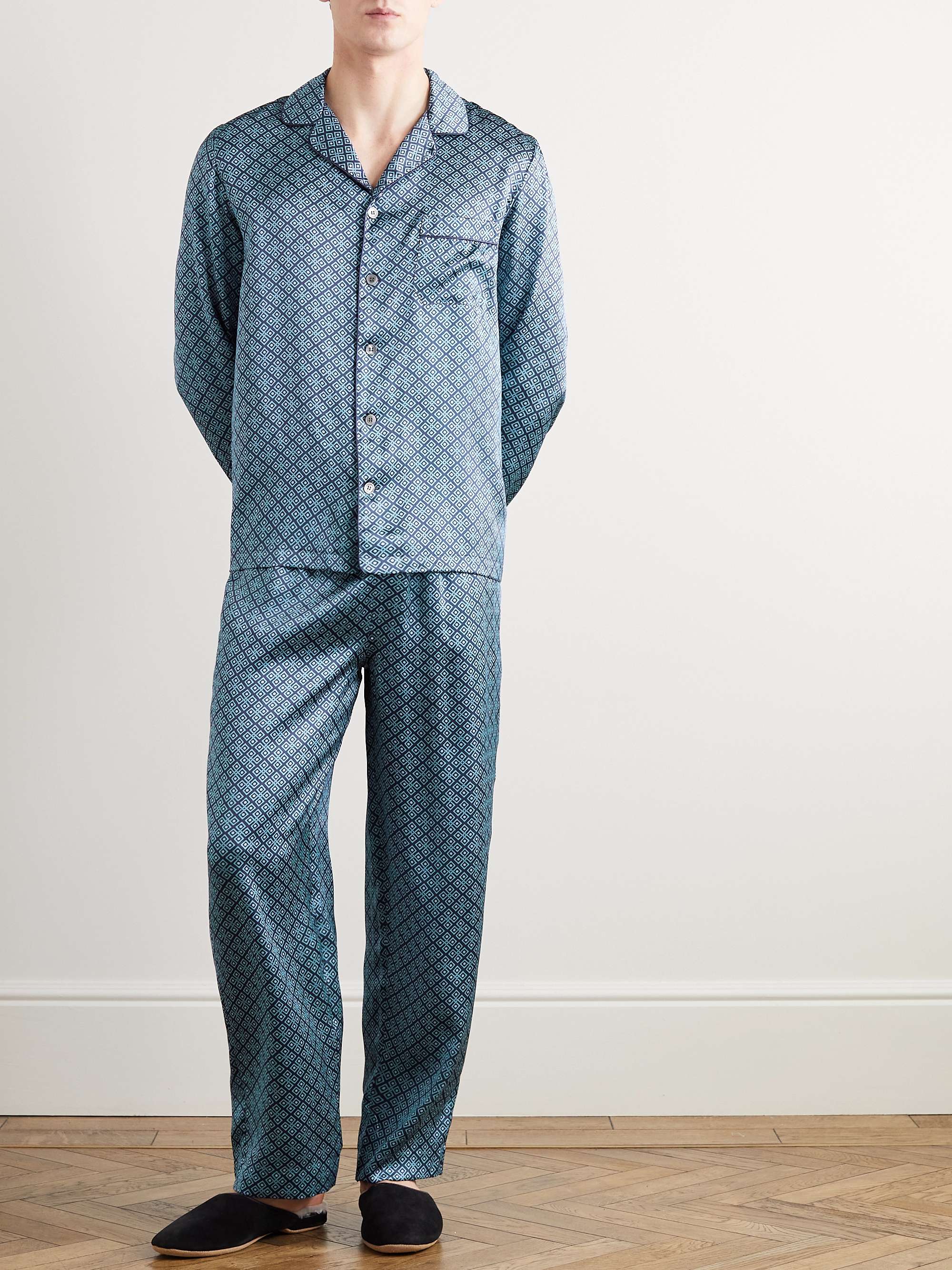 DEREK ROSE Brindisi 89 Printed Silk-Satin Pyjama Set | MR PORTER