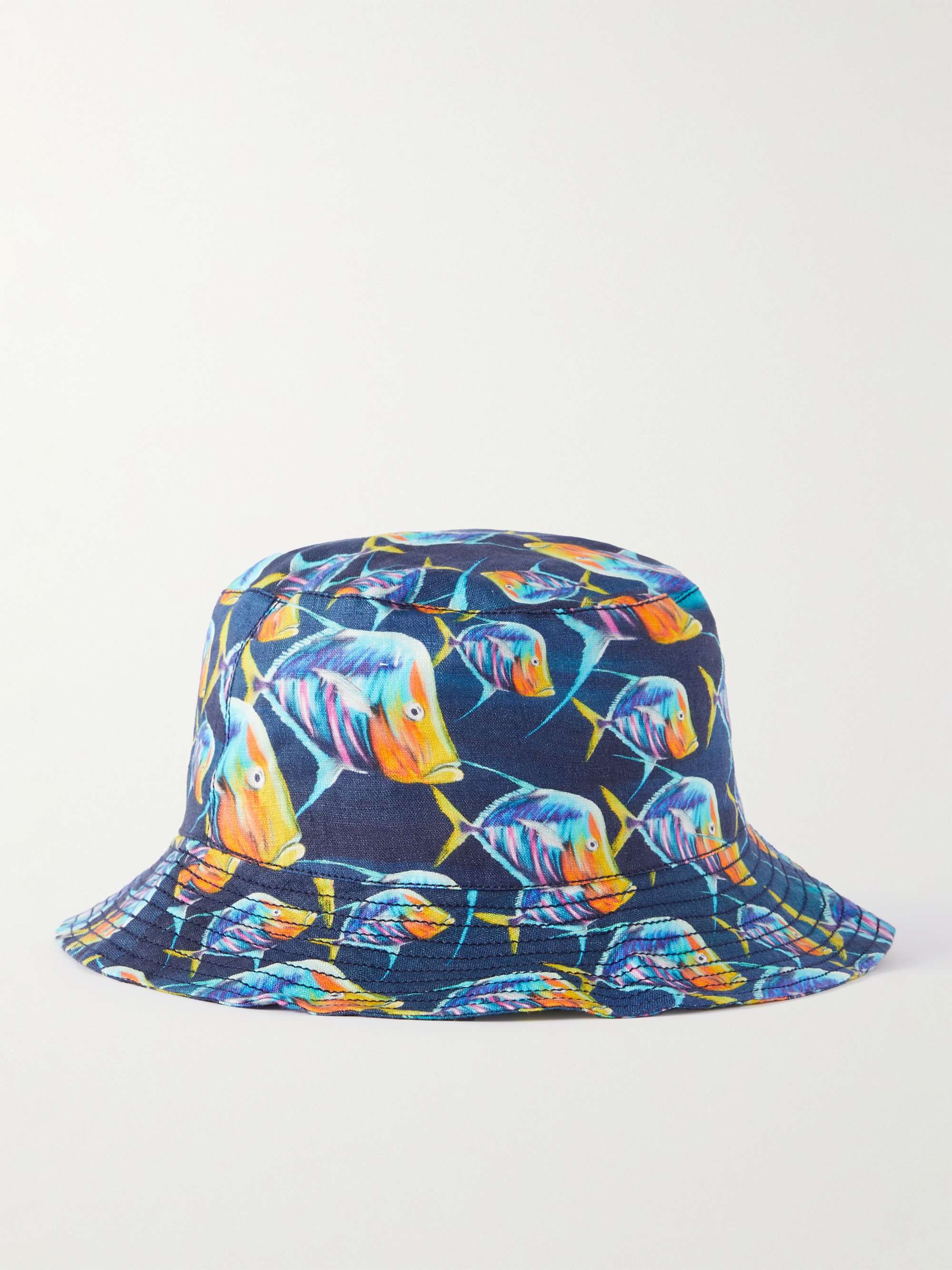 VILEBREQUIN Boheme Logo-Appliquéd Printed Linen Bucket Hat | MR PORTER