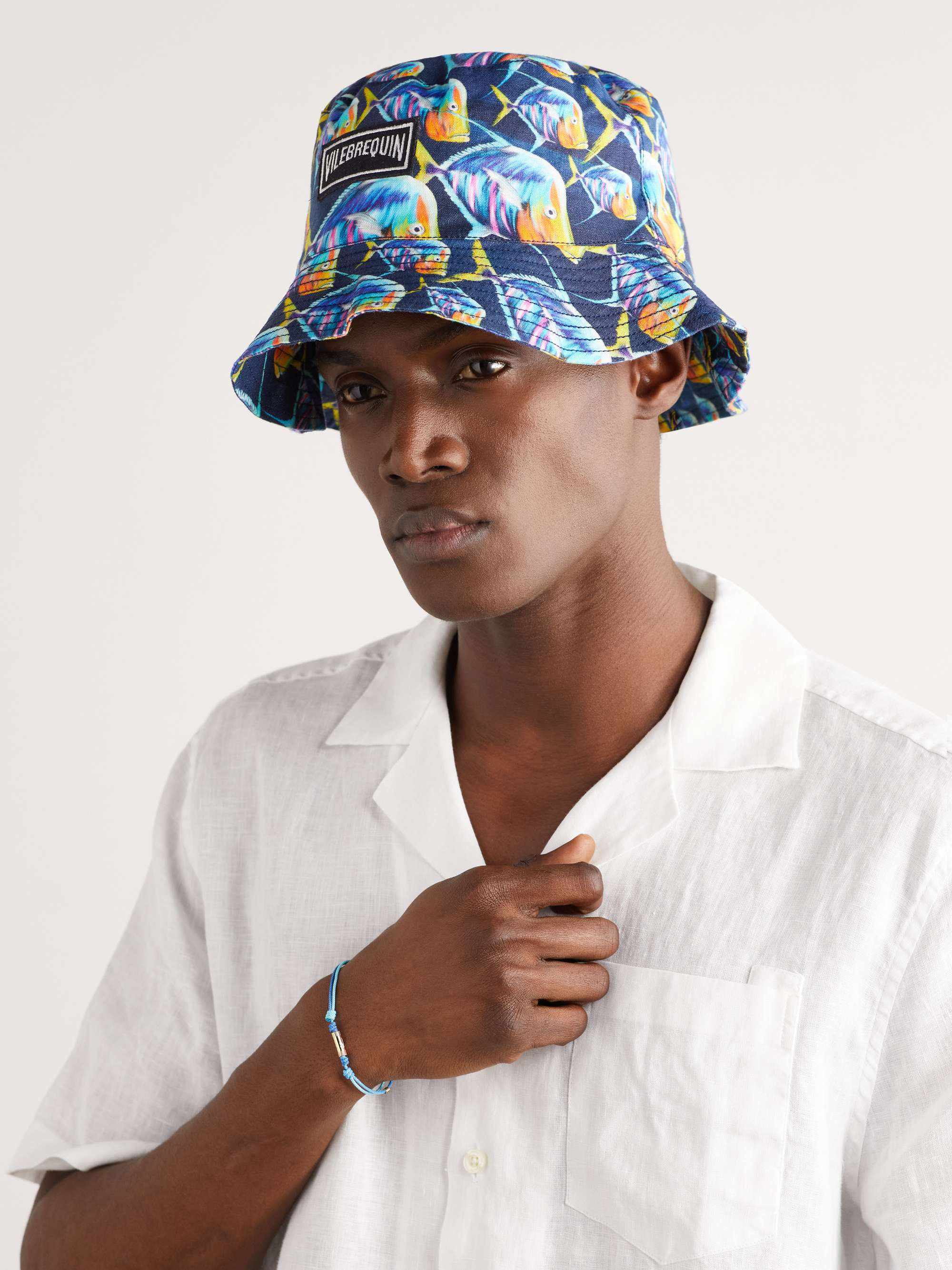 VILEBREQUIN Boheme Logo-Appliquéd Printed Linen Bucket Hat for Men | MR  PORTER