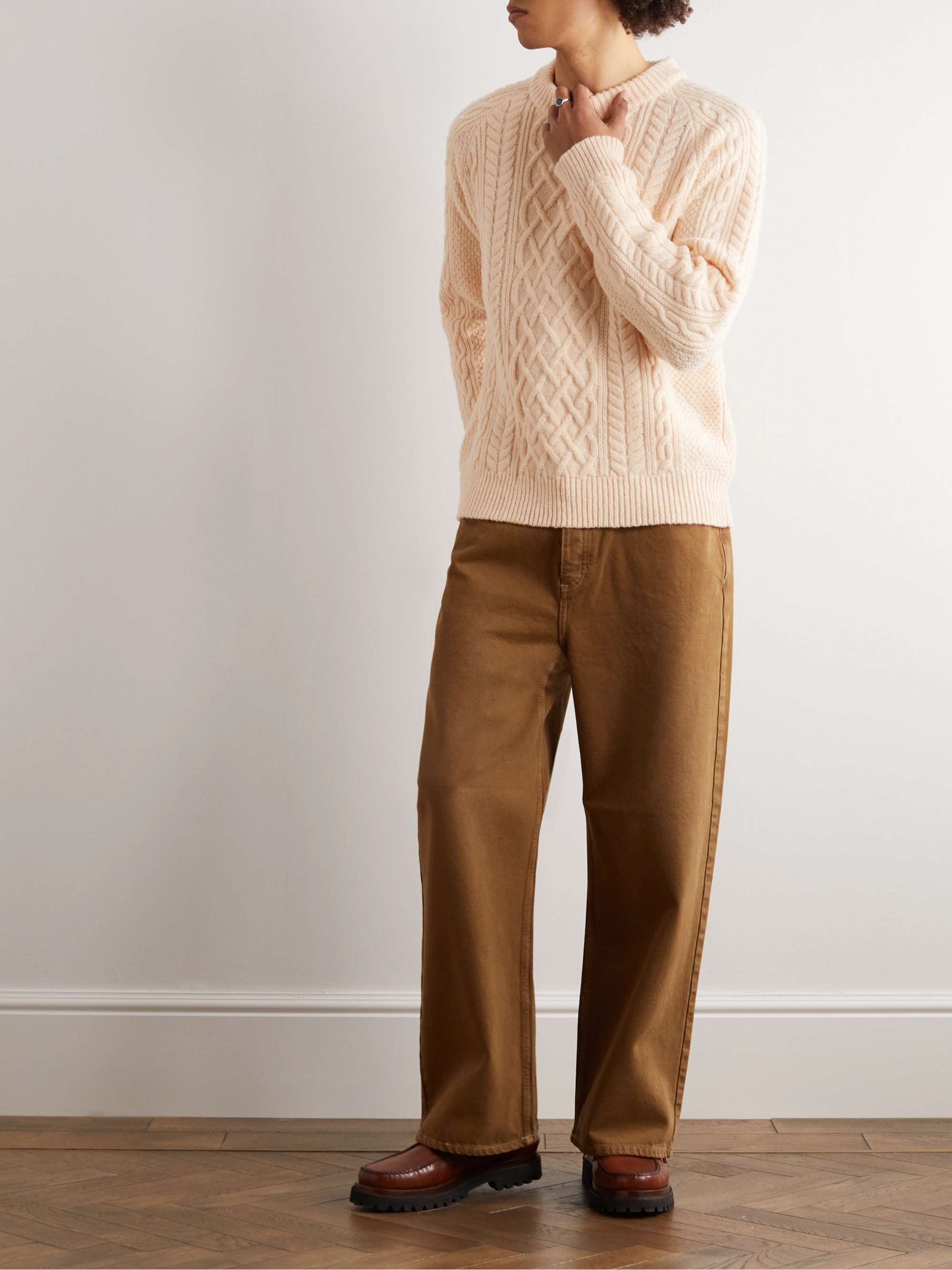 Cream Cable-Knit Merino Wool Sweater | DE BONNE FACTURE | MR PORTER