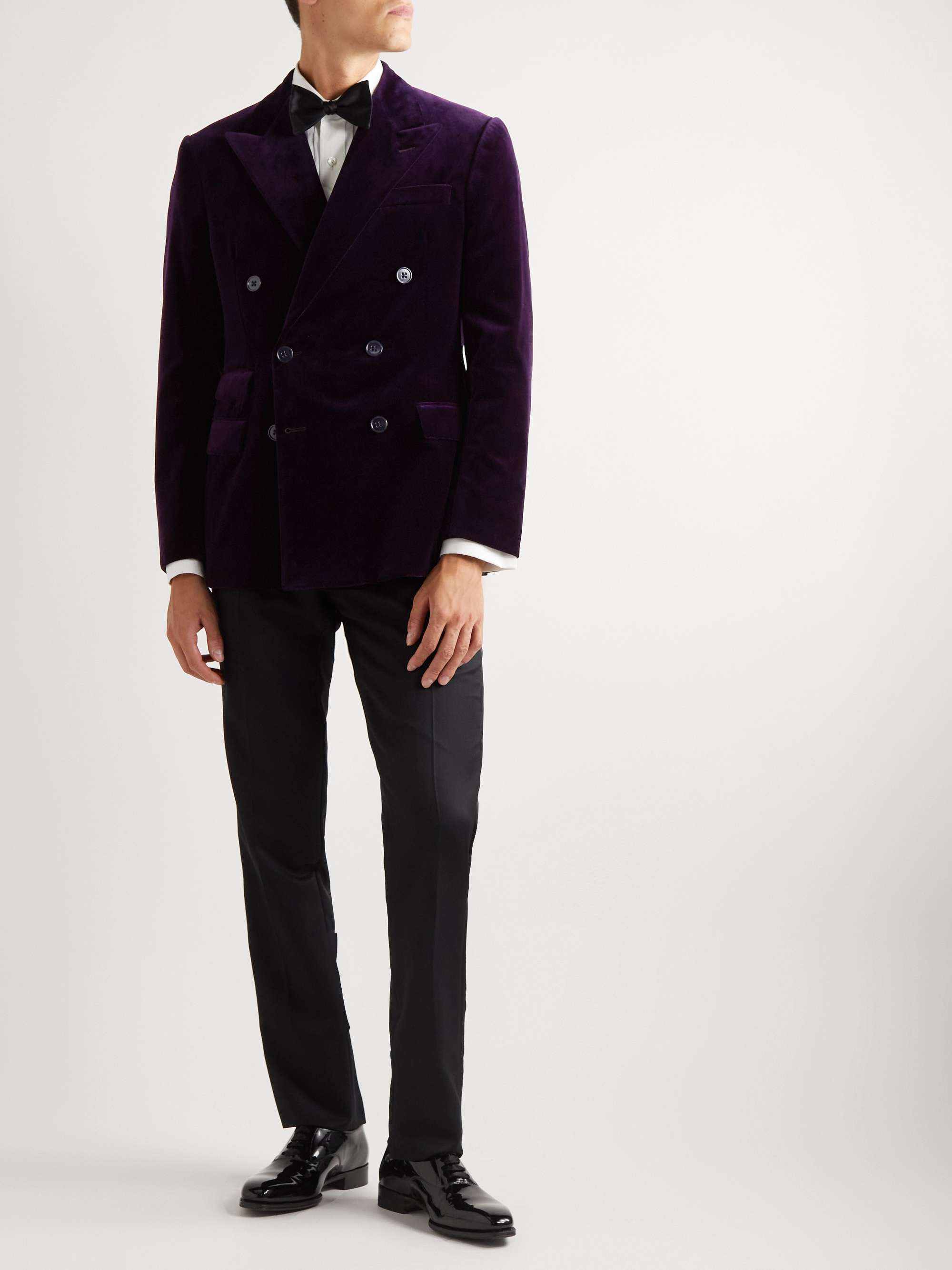 RALPH LAUREN PURPLE LABEL Double-Breasted Cotton-Velvet Tuxedo Jacket | MR  PORTER