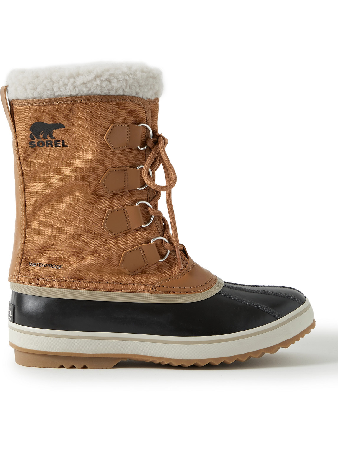 Sorel 1964 Pac™ Faux Shearling-trimmed Nylon-ripstop And Rubber Snow Boots  In Brown | ModeSens