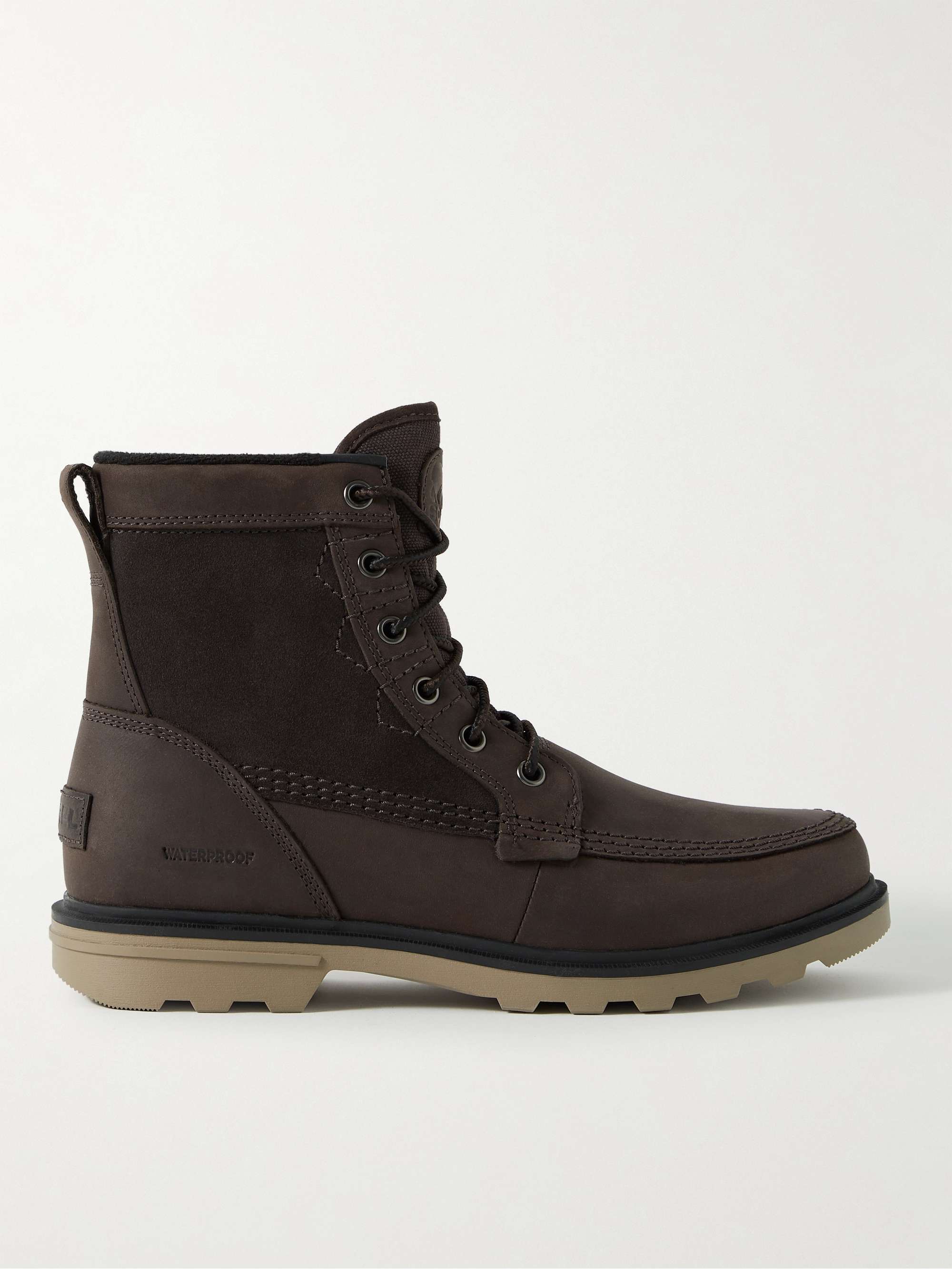 SOREL Carson™ Storm Fleece-Lined Leather, Canvas and Suede Boots | MR PORTER