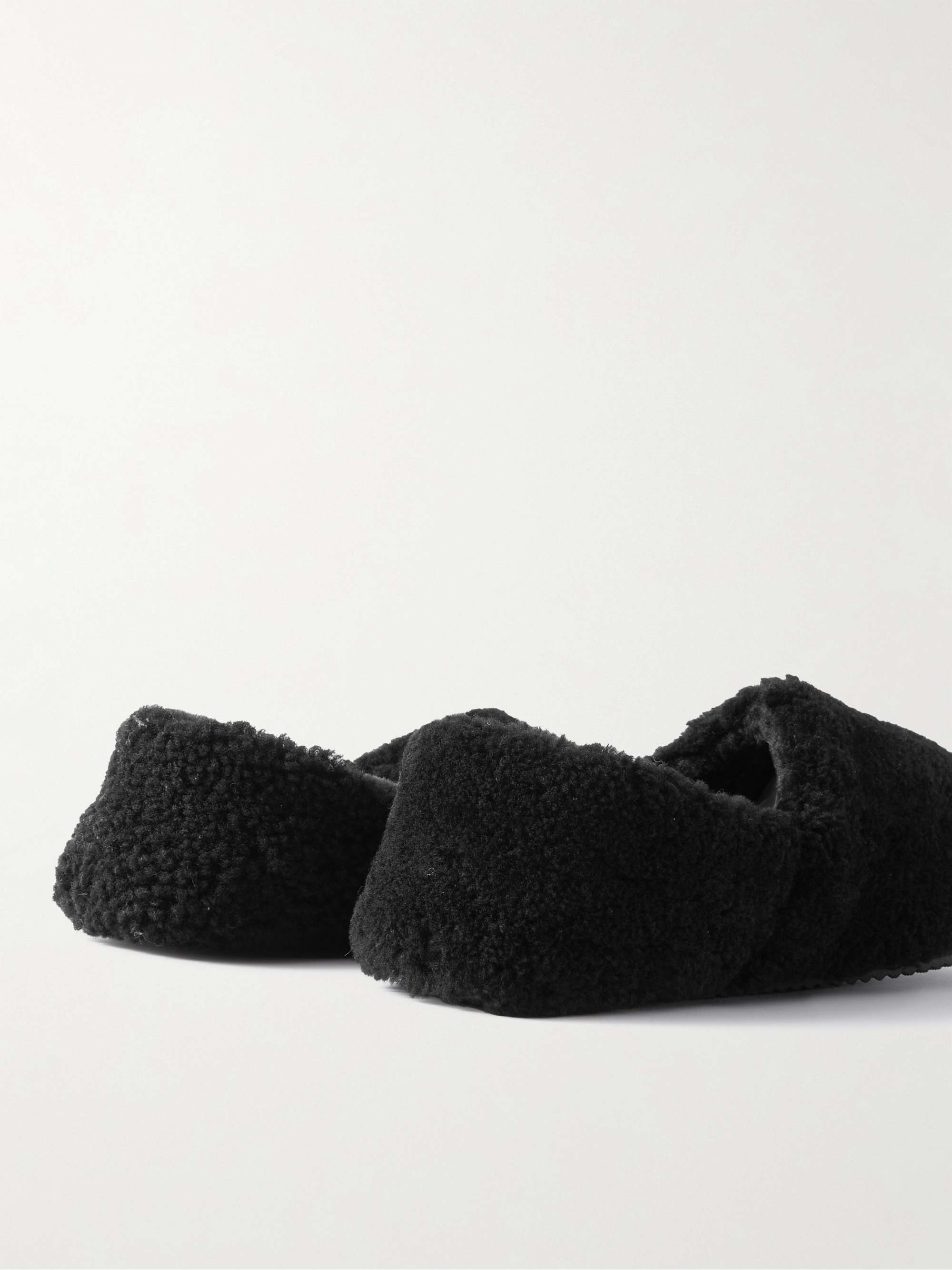 MR P. Leather-Trimmed Shearling Slippers | MR PORTER