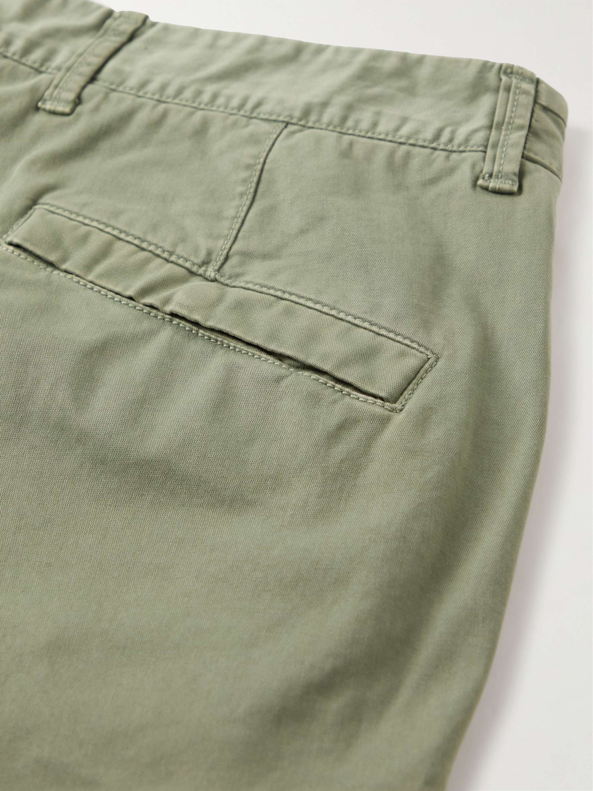 STONE ISLAND Straight-Leg Logo-Appliquéd Stretch-Cotton Shorts for Men ...