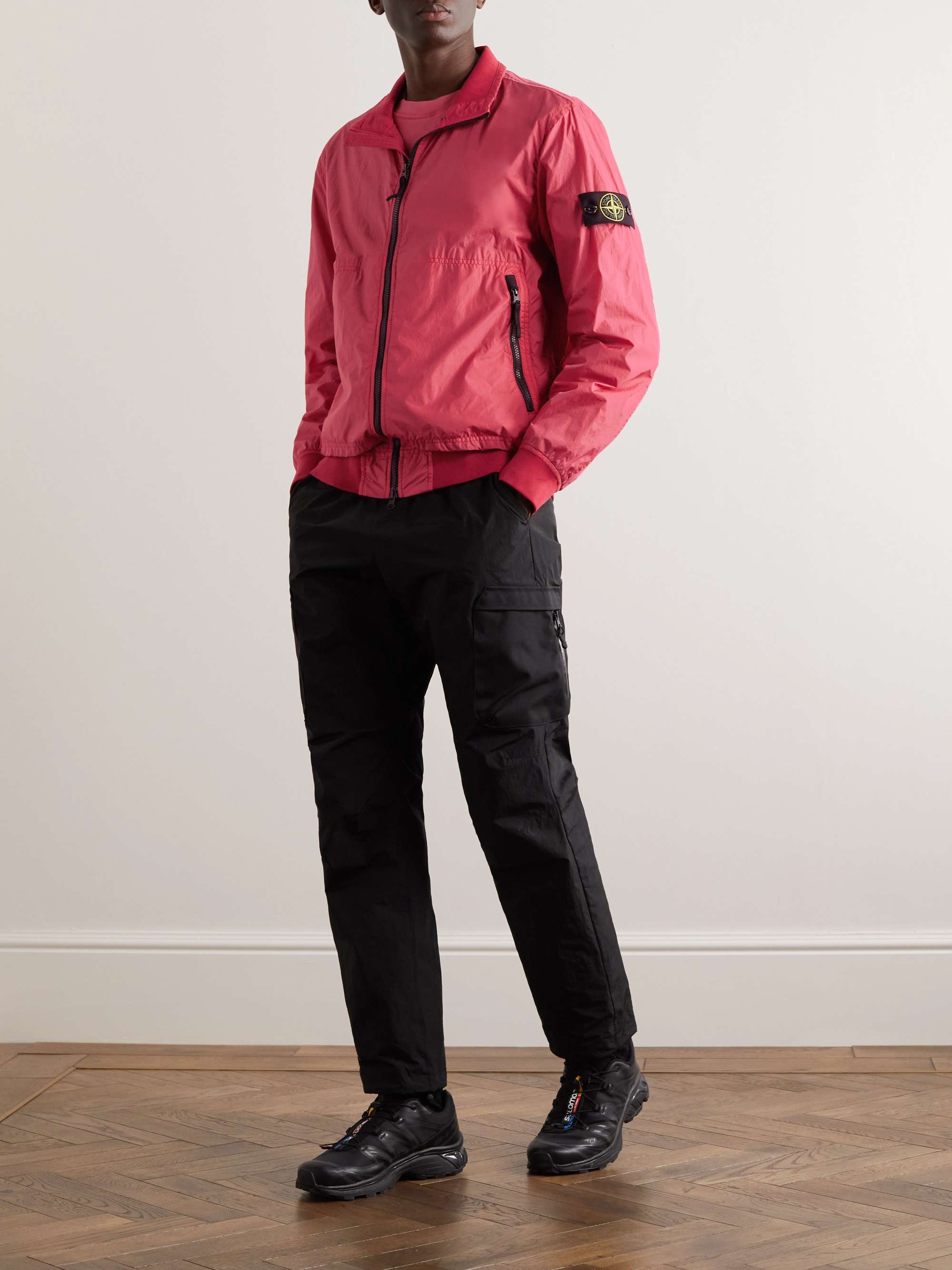 Fuchsia Logo-Appliquéd Crinkle Reps Nylon Jacket | STONE ISLAND | MR PORTER