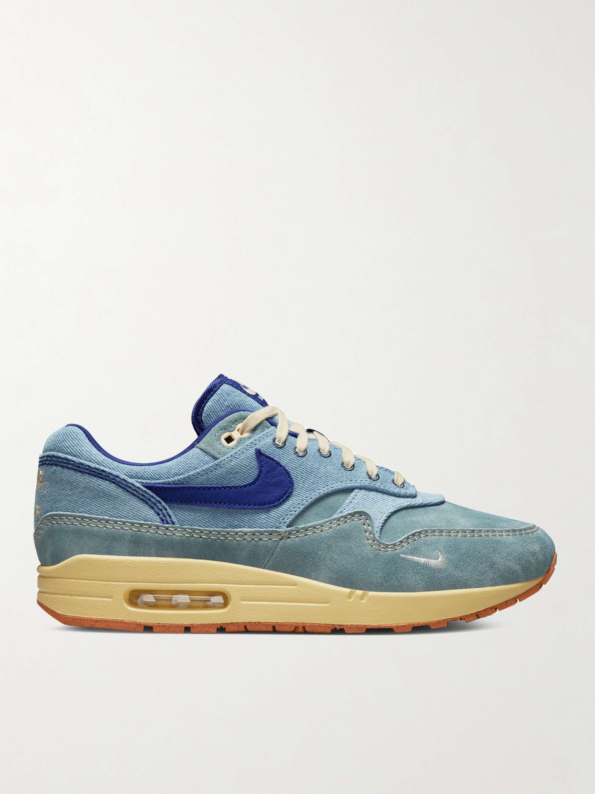 NIKE Air Max 1 PRM Denim and Suede Sneakers | MR PORTER
