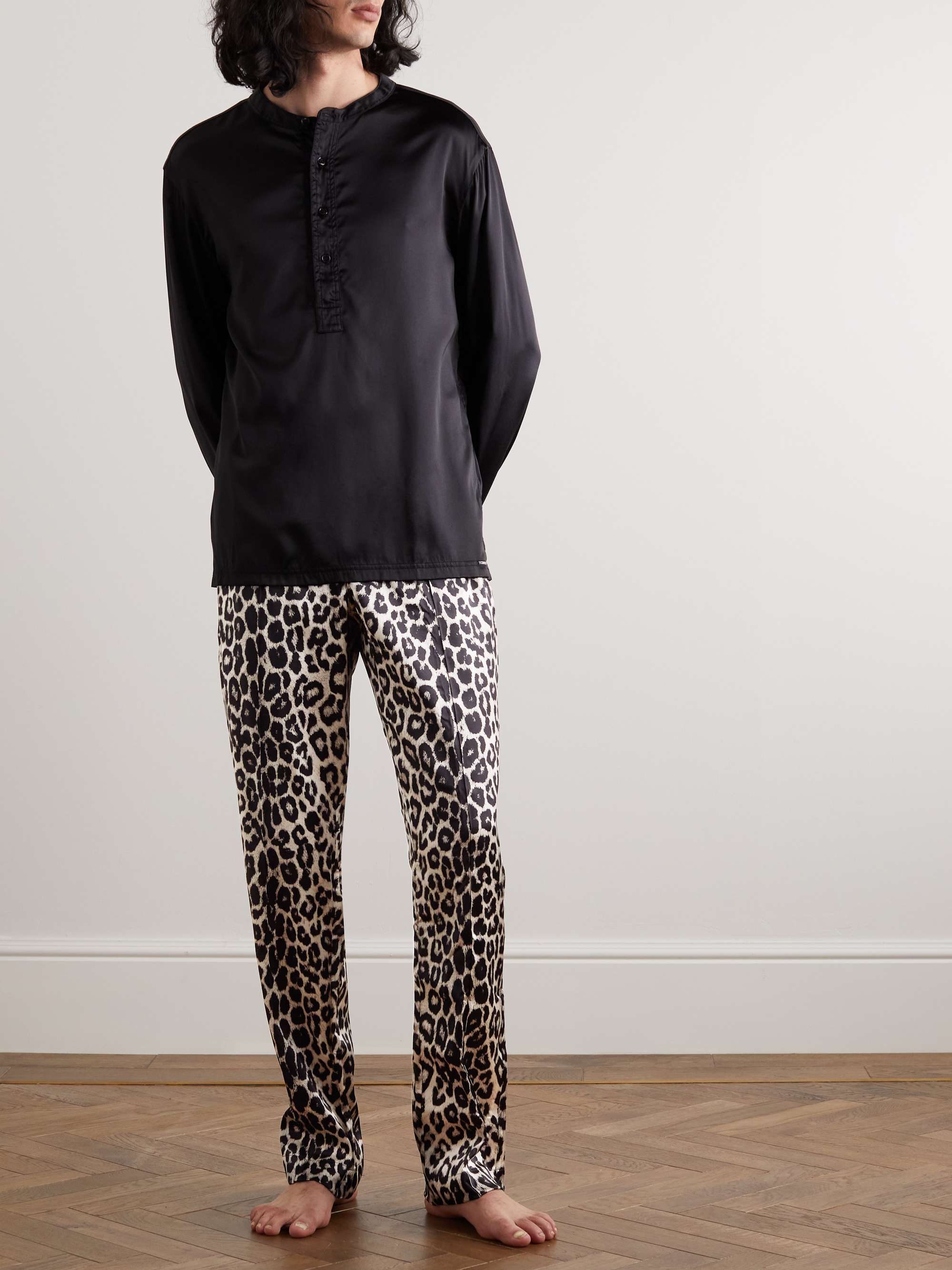 TOM FORD Leopard-Print Velvet-Trimmed Silk-Blend Pyjama Trousers for Men |  MR PORTER