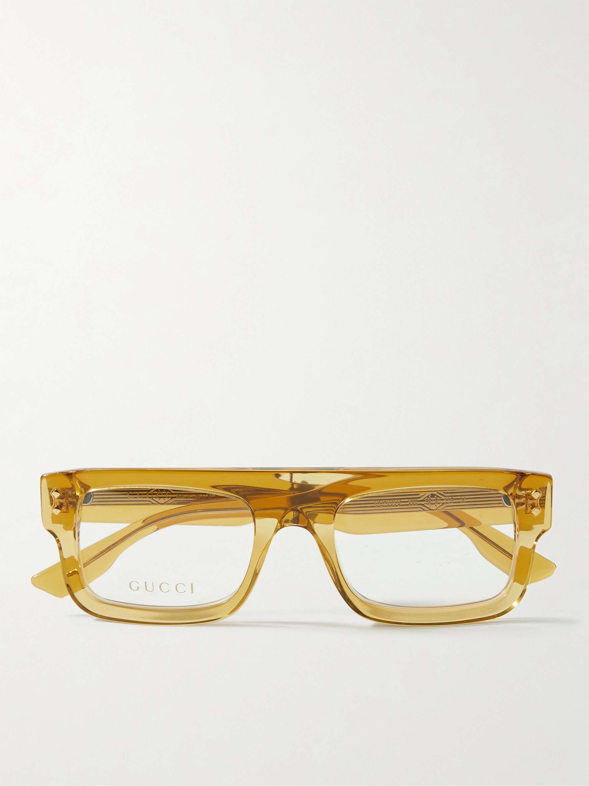 GUCCI EYEWEAR Rectangle-Frame Acetate Optical Glasses for Men | MR PORTER