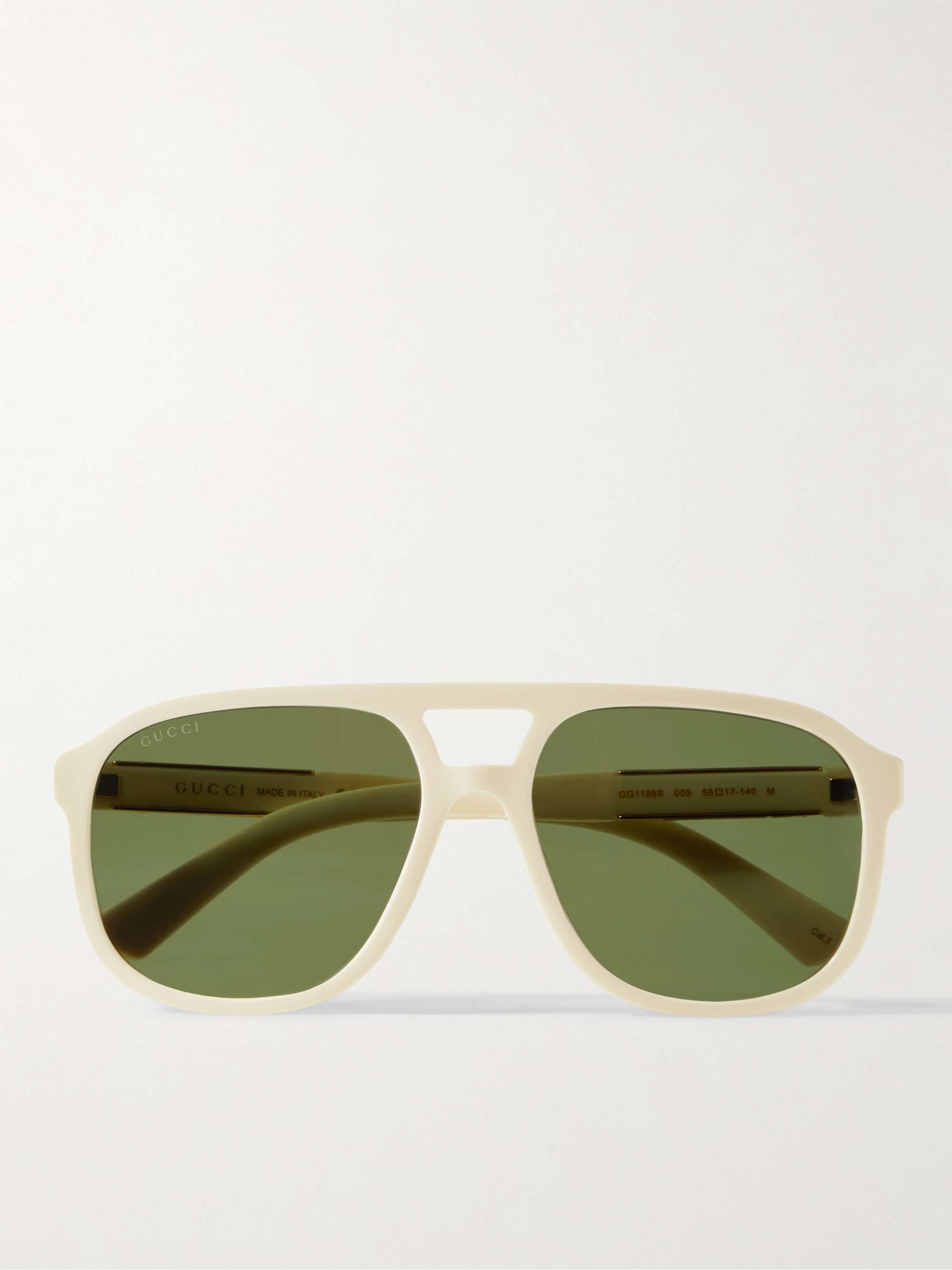 White Aviator-Style Acetate and Gold-Tone Sunglasses | GUCCI EYEWEAR | MR  PORTER